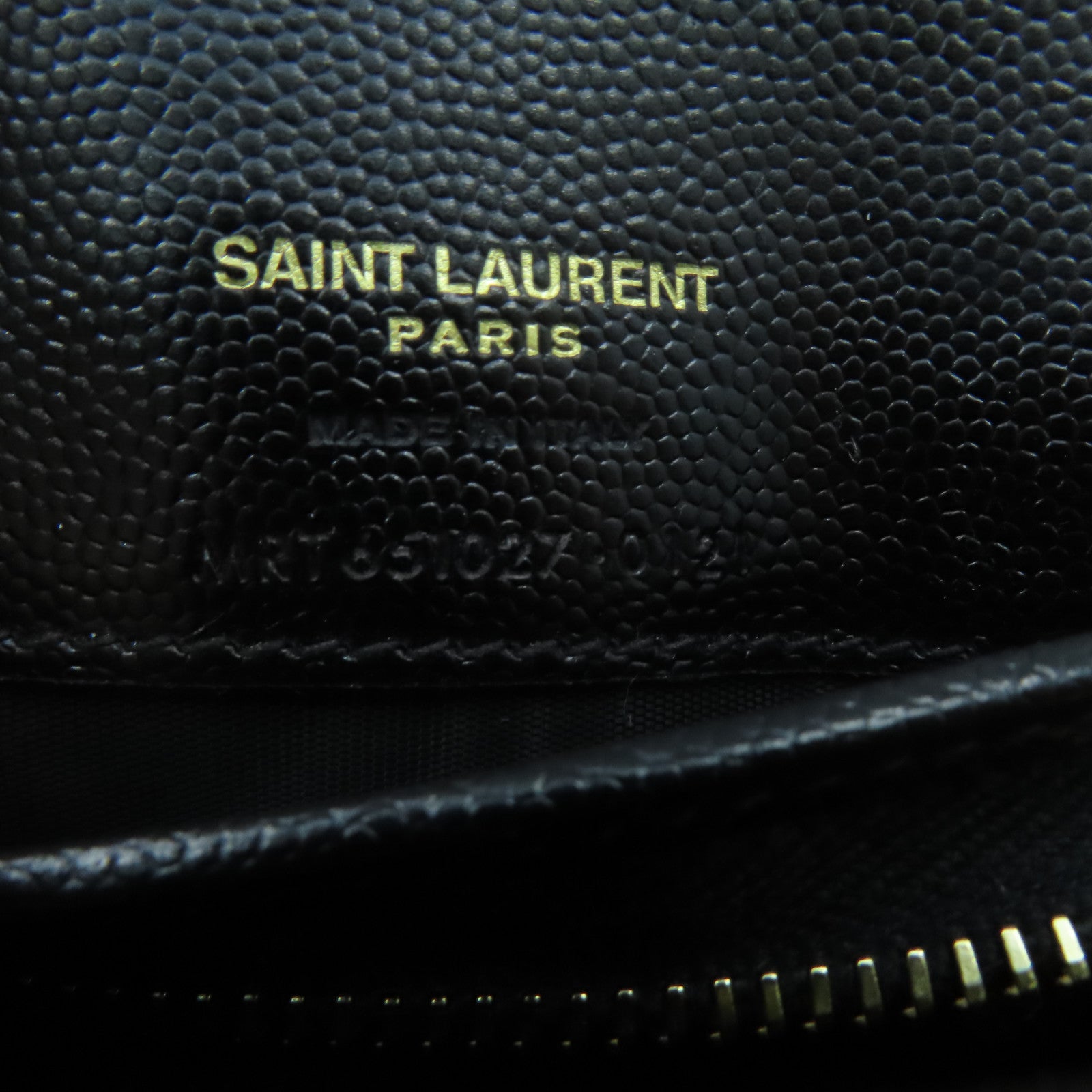 SAINT LAURENT 牛皮皮革Saint Laurent Card Case金扣卡片套黑色