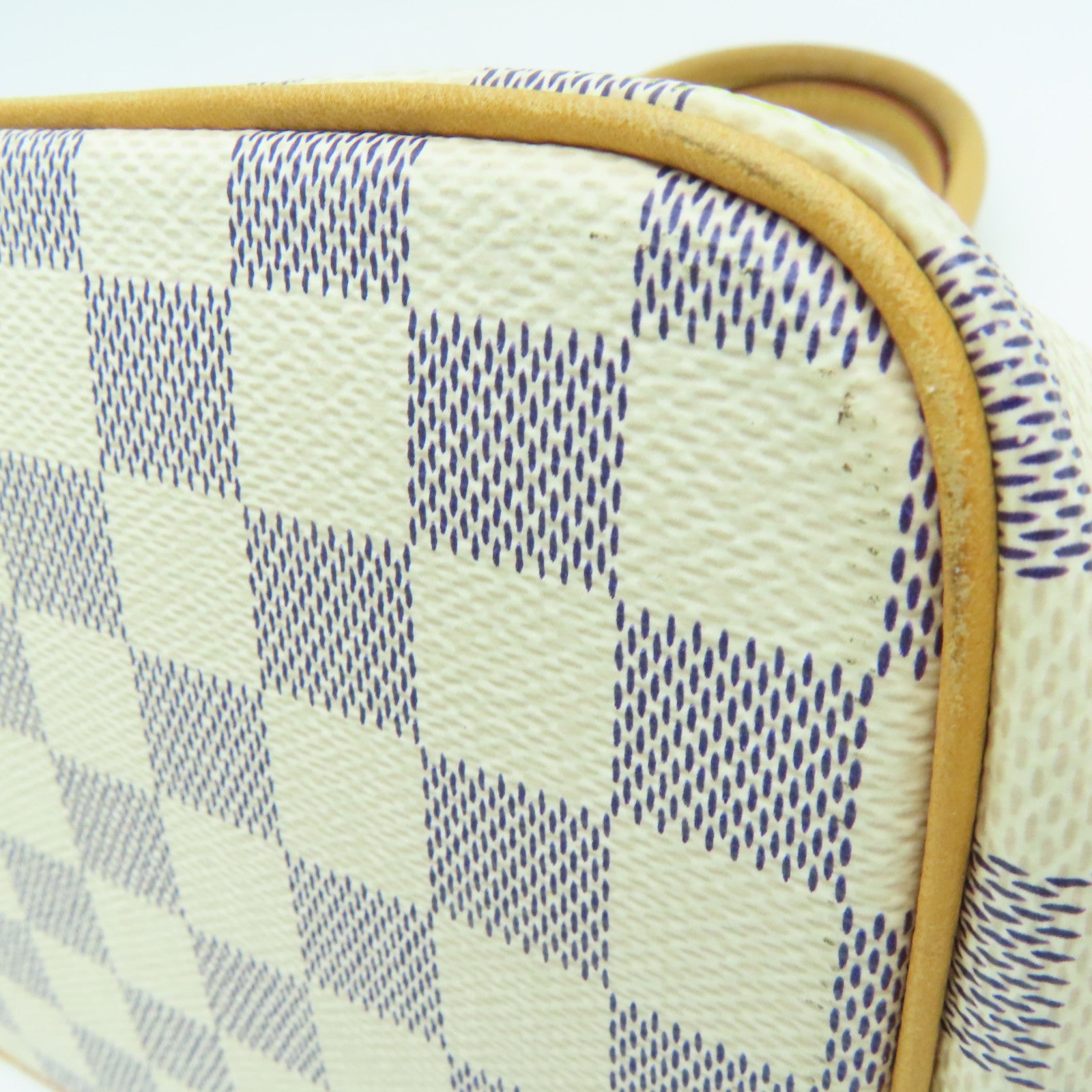 LOUIS VUITTON 【激减优惠】Damier Azur Saleya PM金扣手挽袋米色