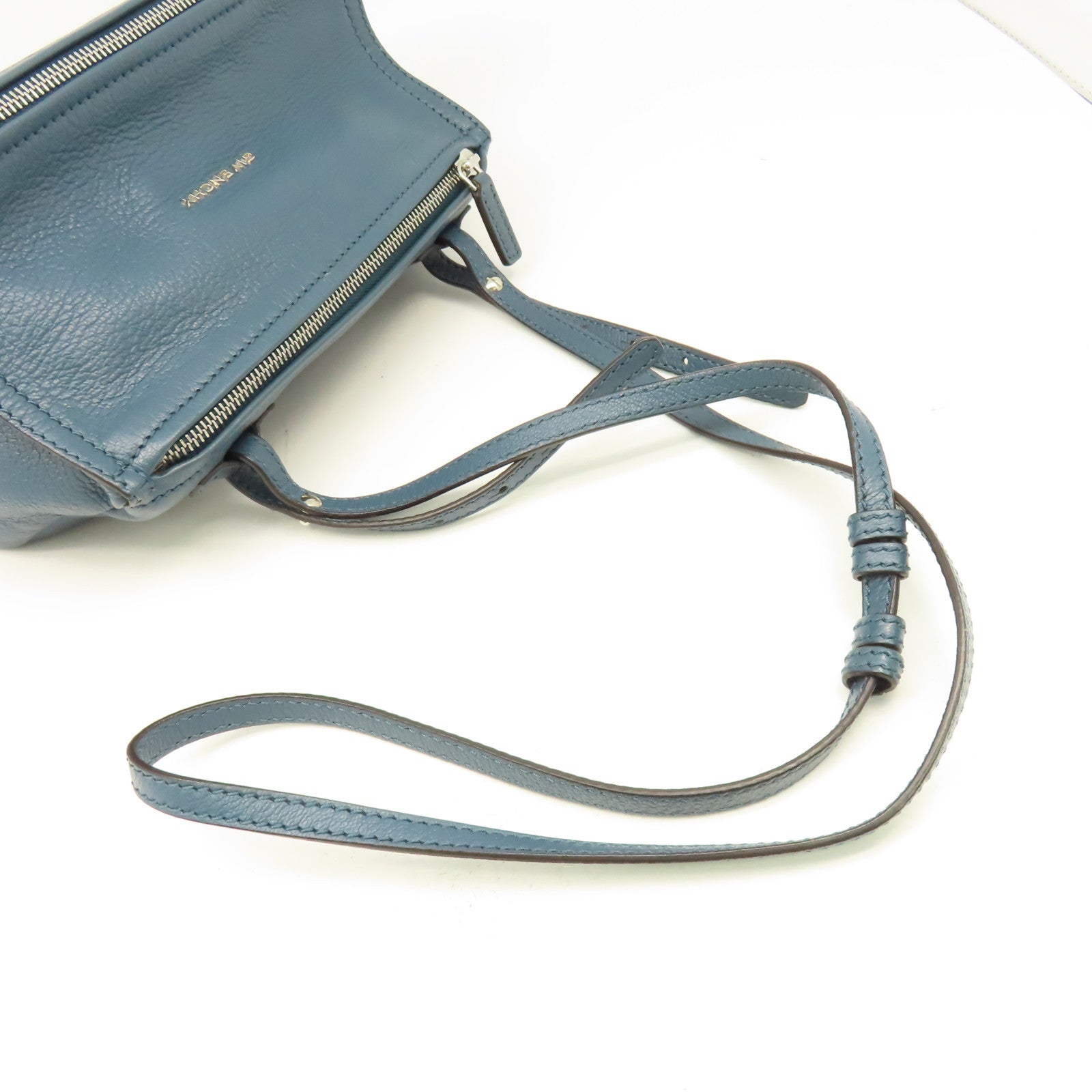 GIVENCHY 牛皮皮革Mini Pandora Shoulder Bag肩背袋綠藍色