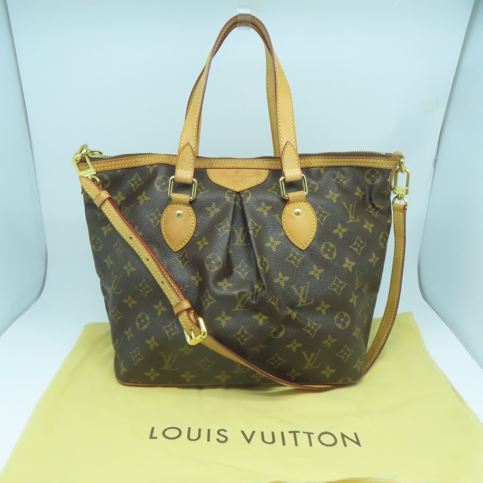 LOUIS VUITTON Monogram Palermo PM金扣手挽肩背兩用袋啡色