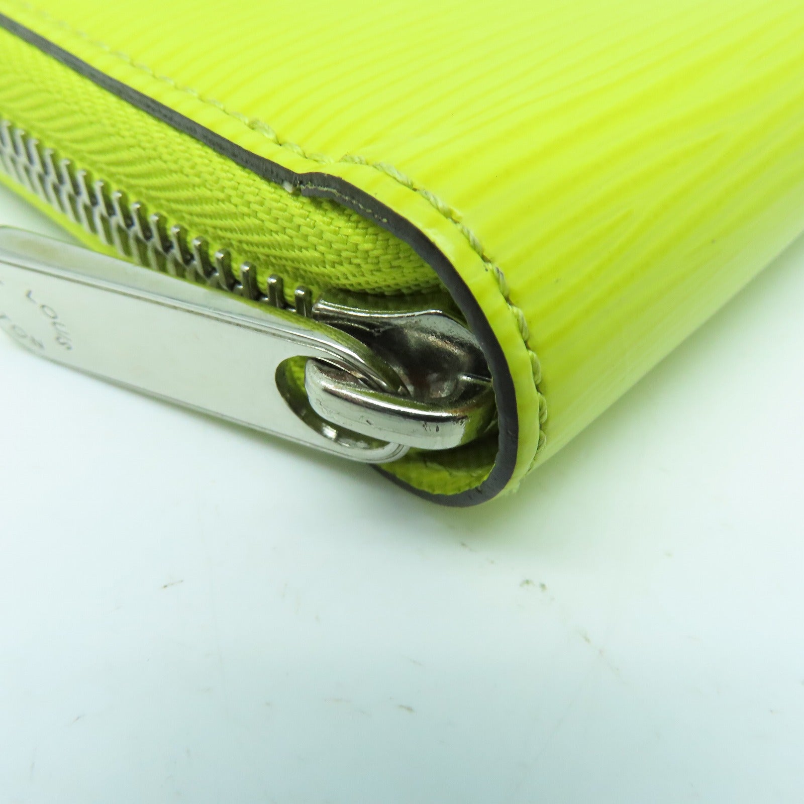 LOUIS VUITTON Epi Zipper Wallet Silver Buckle Long Wallet Yellow