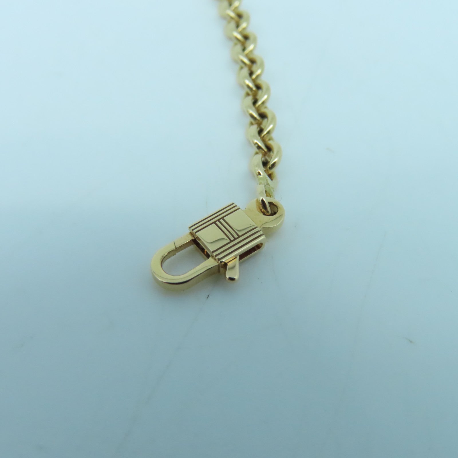 HERMES 18K Rose Gold Amulettes Constance Bracelet Blue/Rose Gold