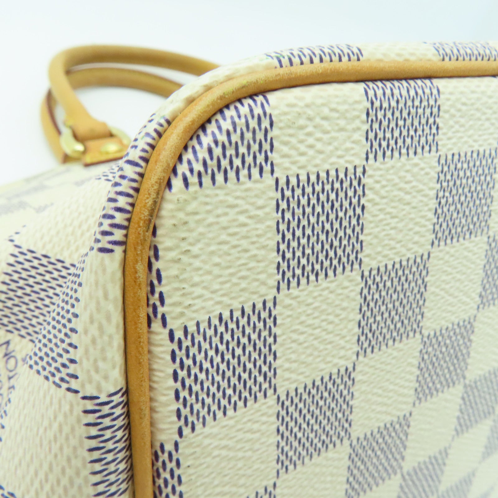 LOUIS VUITTON 【激减优惠】Damier Azur Saleya PM金扣手挽袋米色