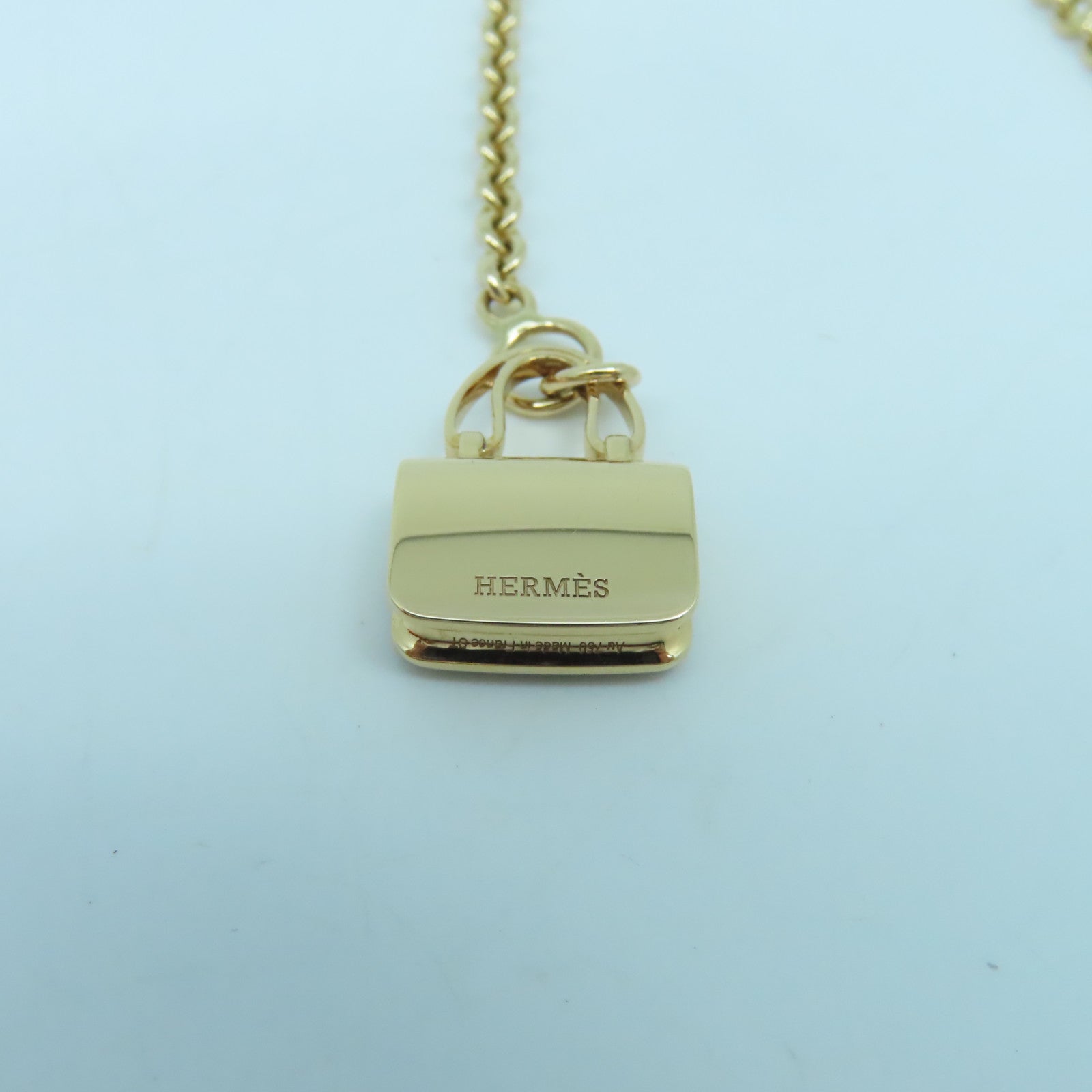 HERMES 18K Rose Gold Amulettes Constance Bracelet Blue/Rose Gold