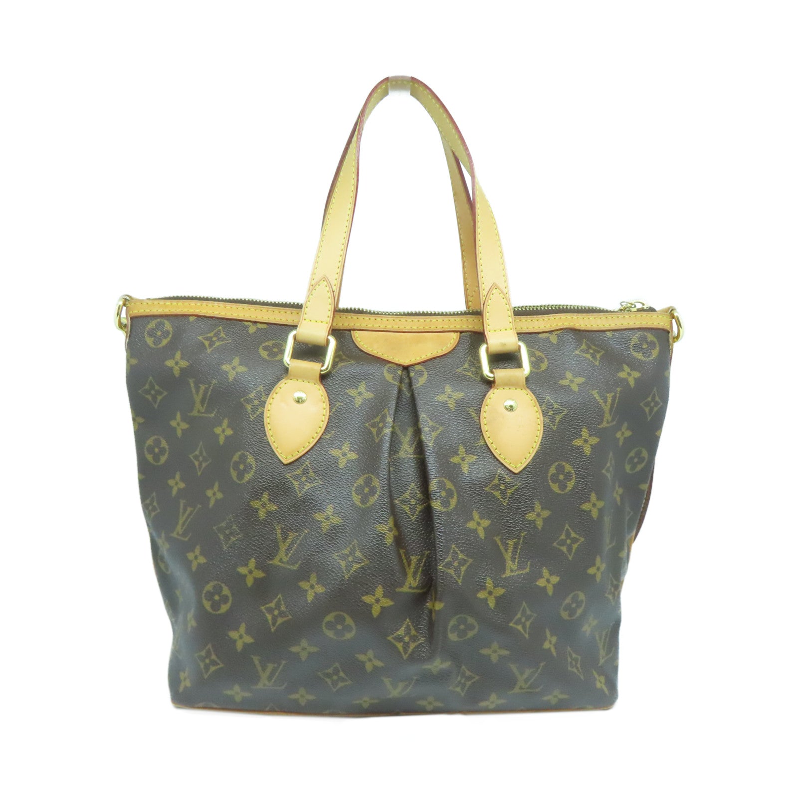 LOUIS VUITTON Monogram Palermo PM金扣手挽肩背兩用袋啡色