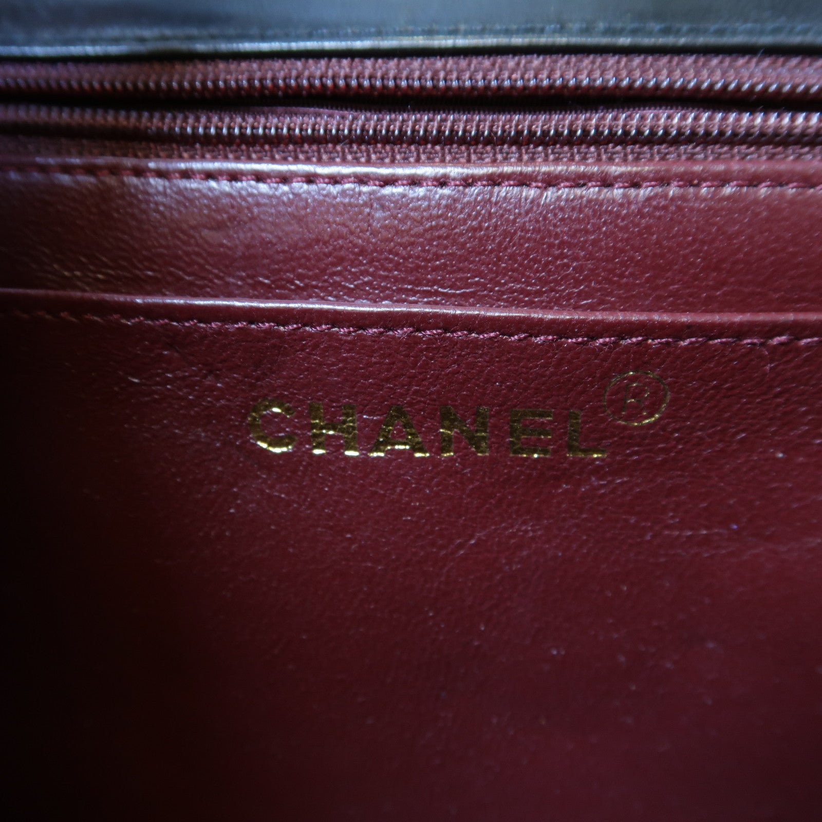 CHANEL 菱格牛皮皮革Chain Shoulder Bag金扣手挽袋黑色