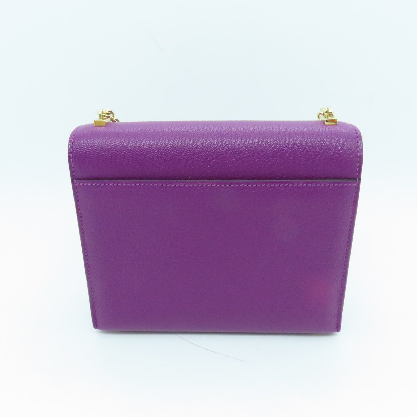 HERMES 【激減優惠】Chevre皮革Mini Verrou金扣鏈帶肩背袋紫色