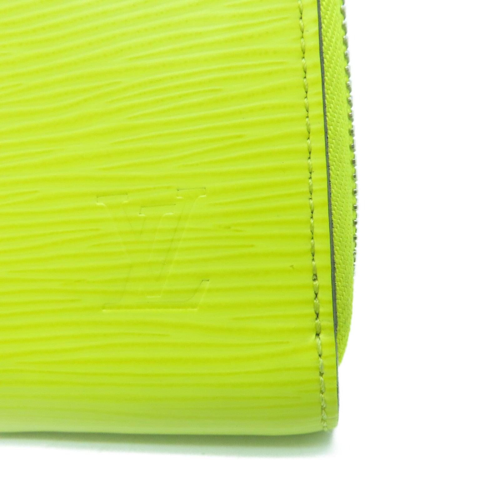 LOUIS VUITTON Epi Zipper Wallet Silver Buckle Long Wallet Yellow