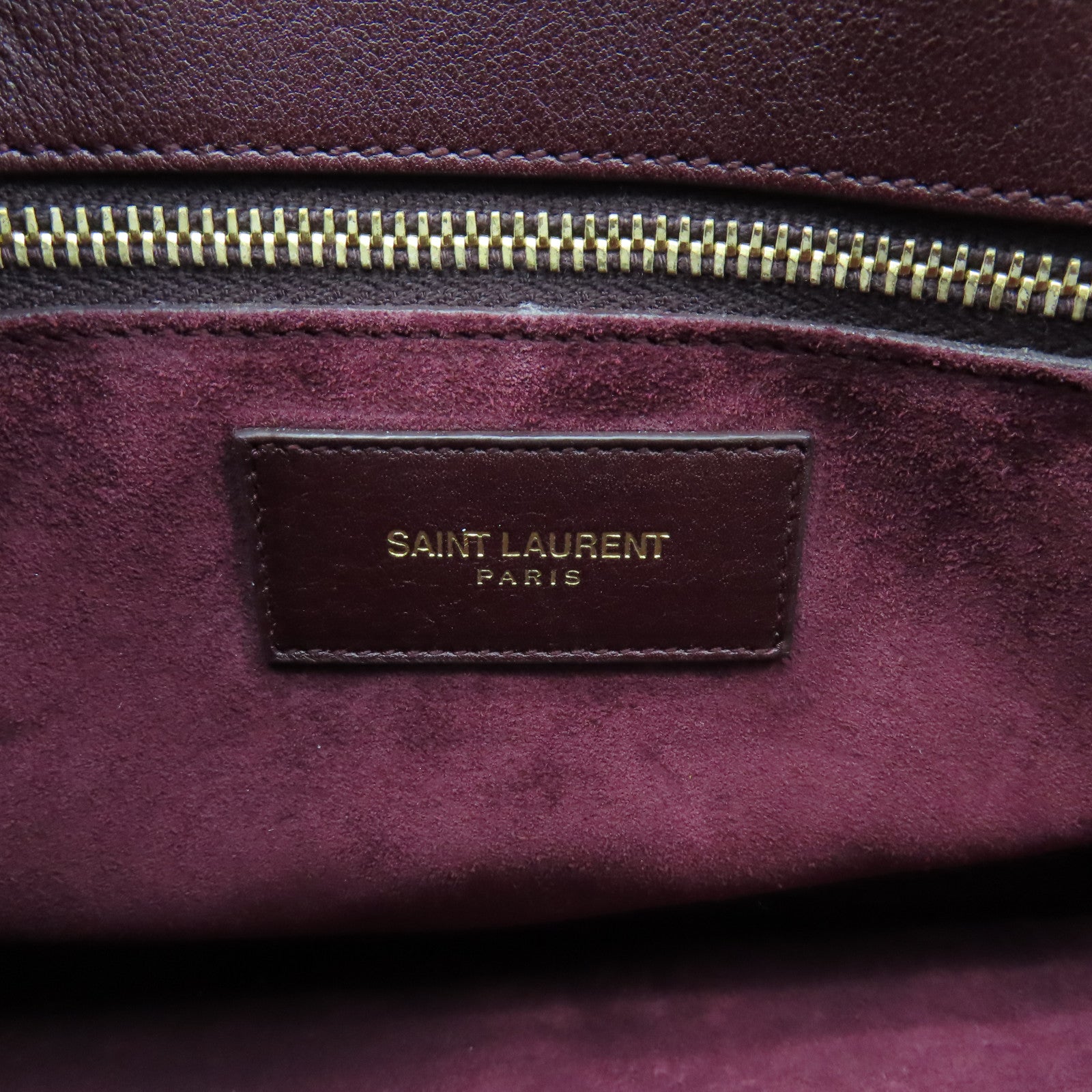 SAINT LAURENT 牛皮皮革Sac de Jour Shoulder Bag金扣手挽肩背兩用袋啡色