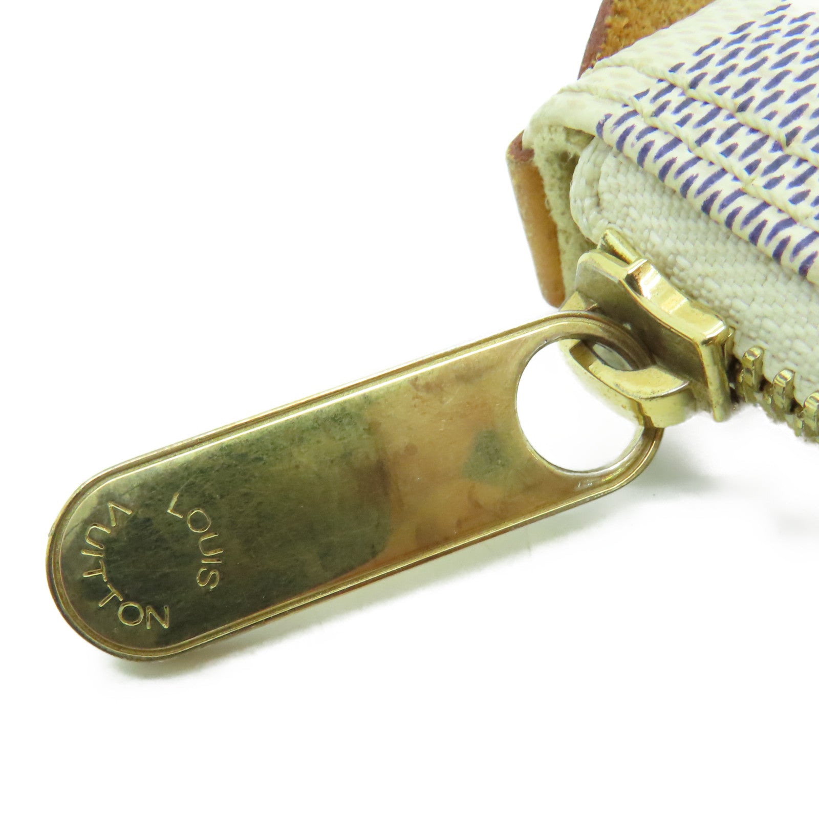 LOUIS VUITTON 【激减优惠】Damier Azur Saleya PM金扣手挽袋米色