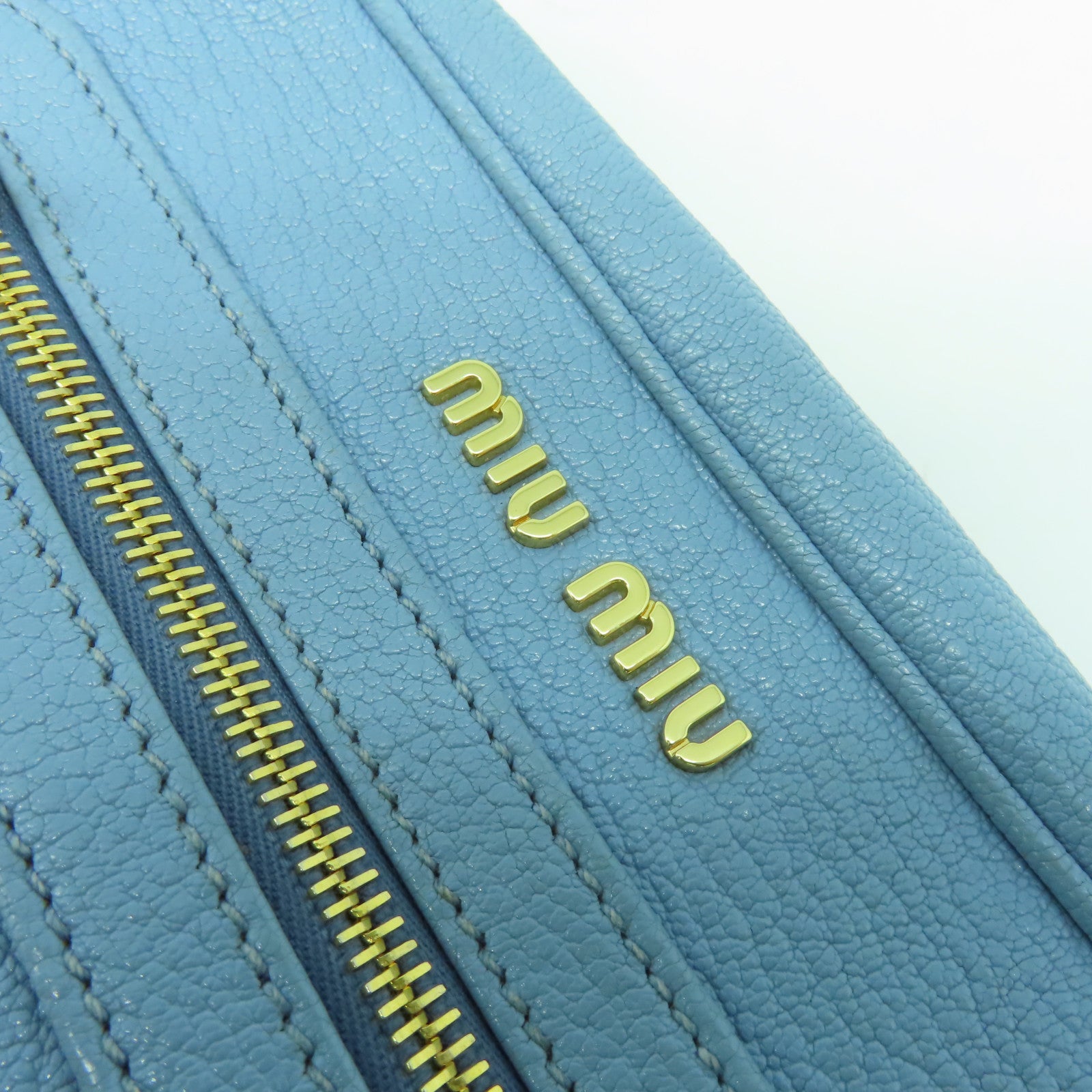 Miu Miu 牛皮皮革Shoulder Bag金扣肩背袋藍色