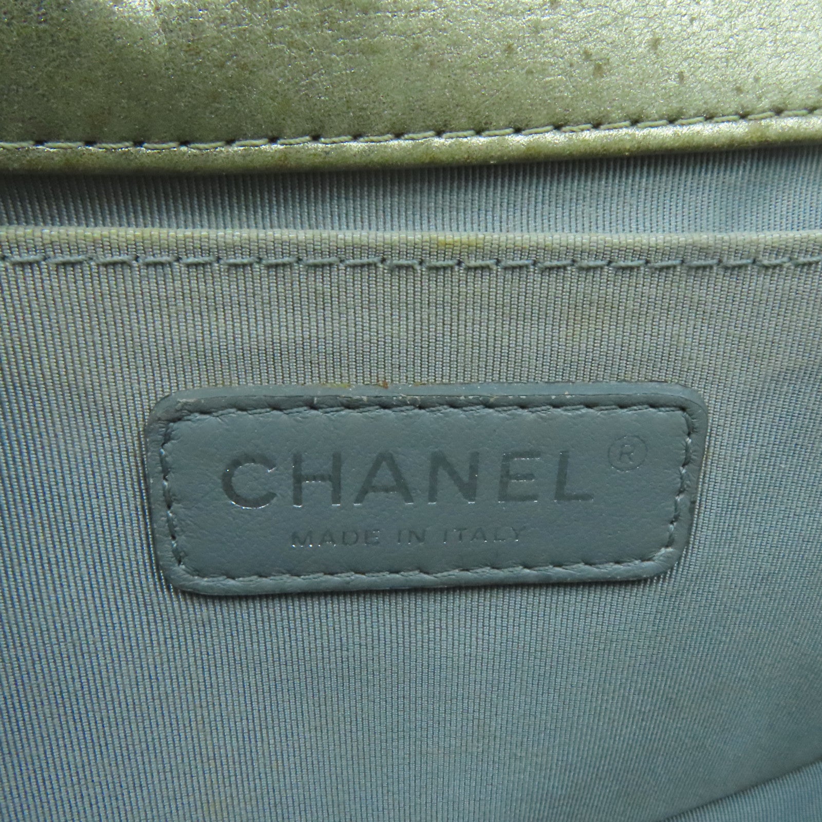 CHANEL 【激減優惠】菱格牛皮皮革Boy Chanel銀扣鏈帶肩背袋金色/銀色