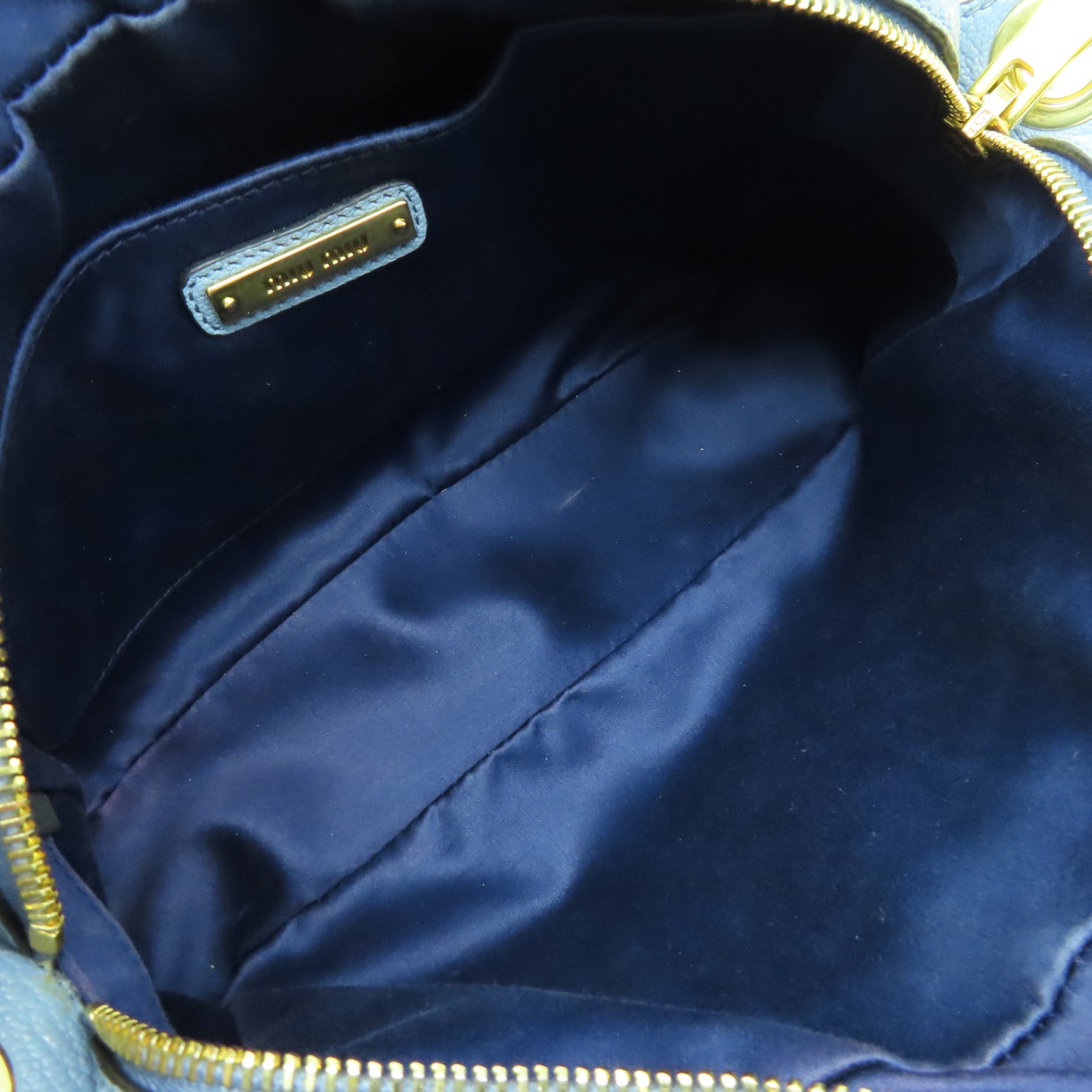 Miu Miu 牛皮皮革Shoulder Bag金扣肩背袋藍色
