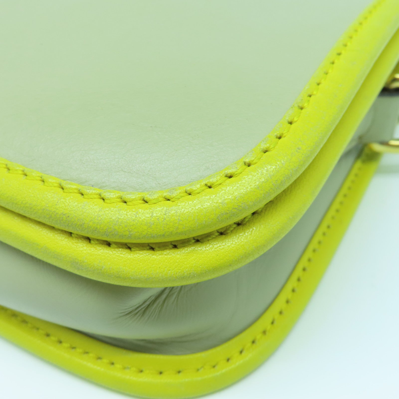 LOEWE 牛皮皮革Shoulder Bag金扣肩背袋灰色/粉紅色