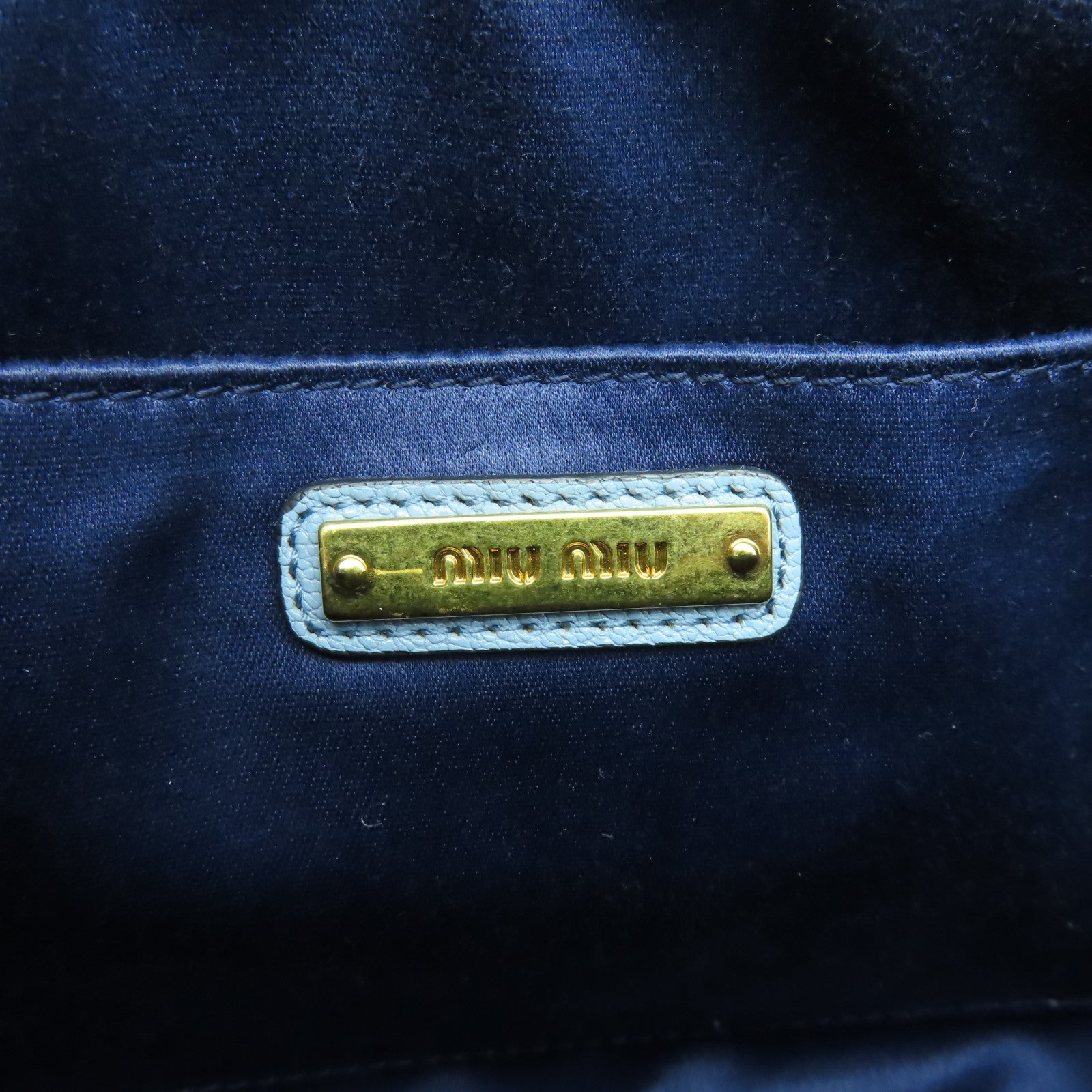 Miu Miu 牛皮皮革Shoulder Bag金扣肩背袋藍色