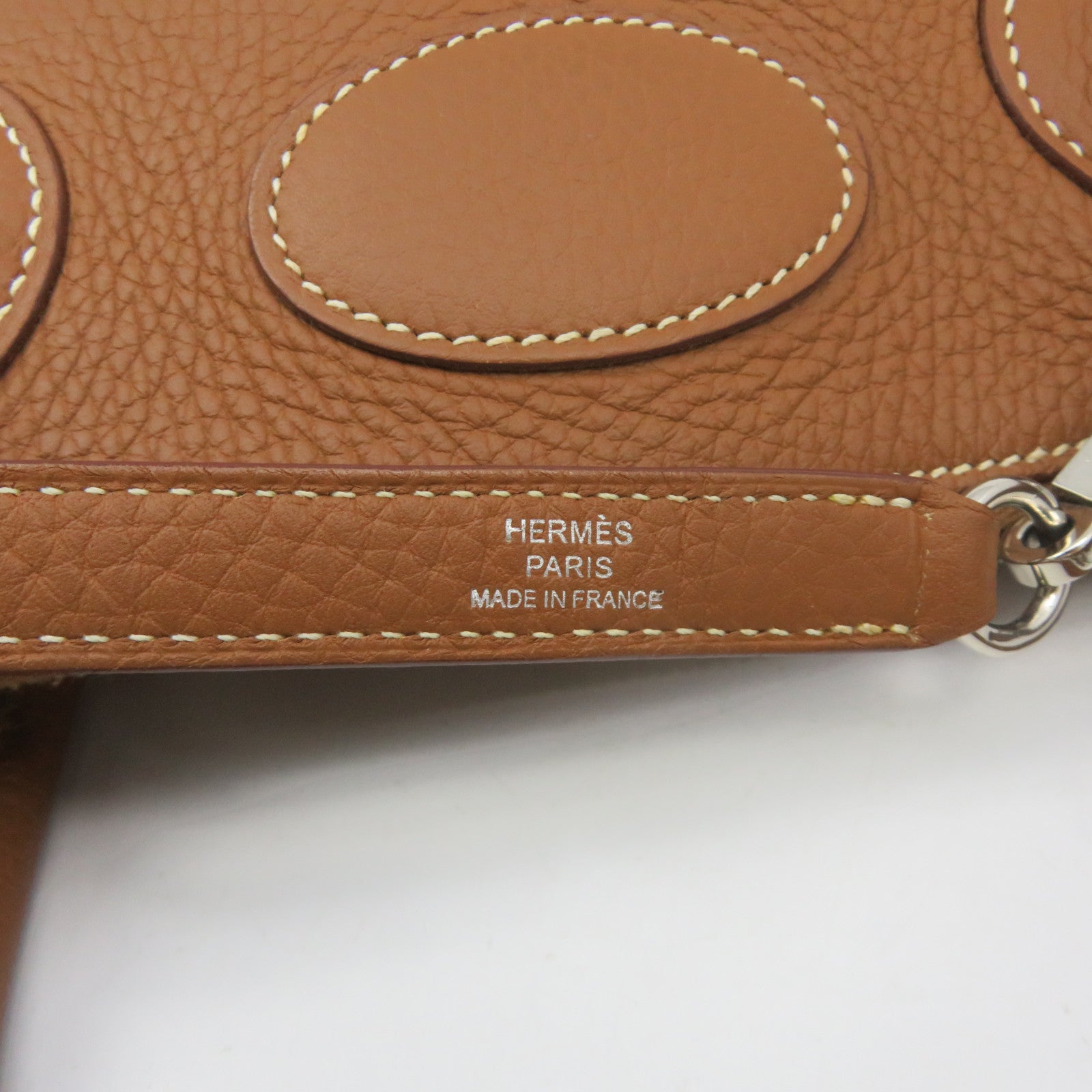 HERMES 【激減優惠】Clemence皮革Bolide 31銀扣手挽袋啡色