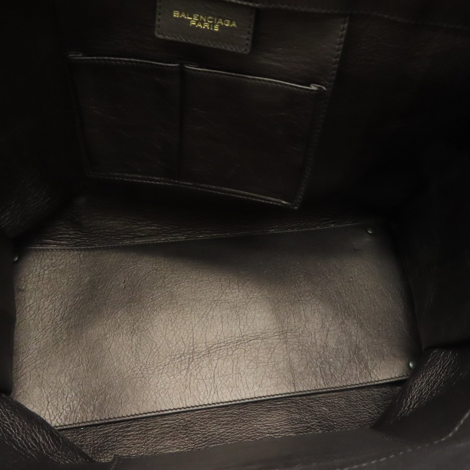 BALENCIAGA 【激減優惠】蛇皮皮革Balenciaga Pepier金扣肩背袋啡色