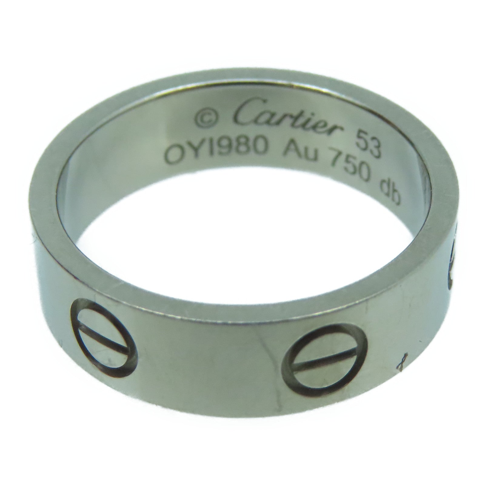 CARTIER 18K白金Love Ring戒指#53/US#6.25
