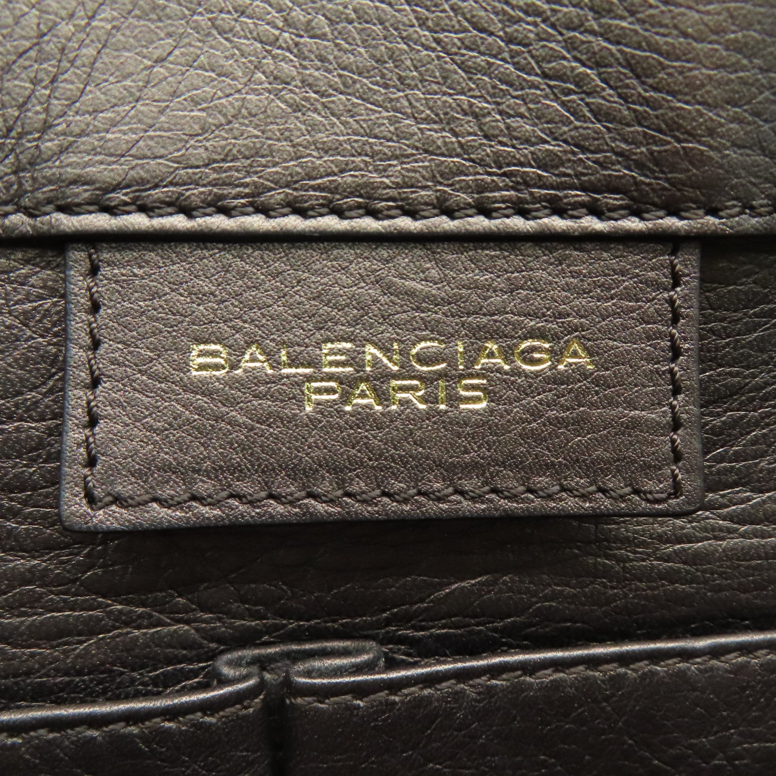 BALENCIAGA 【激減優惠】蛇皮皮革Balenciaga Pepier金扣肩背袋啡色