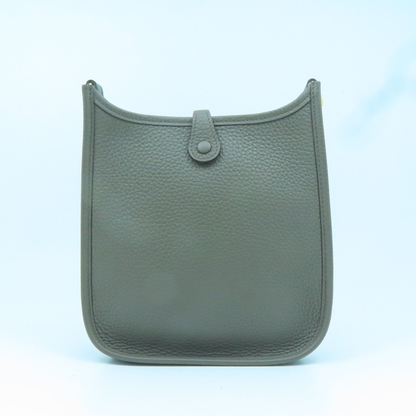 HERMES Clemence皮革Evelyne TPM金扣肩背袋灰色