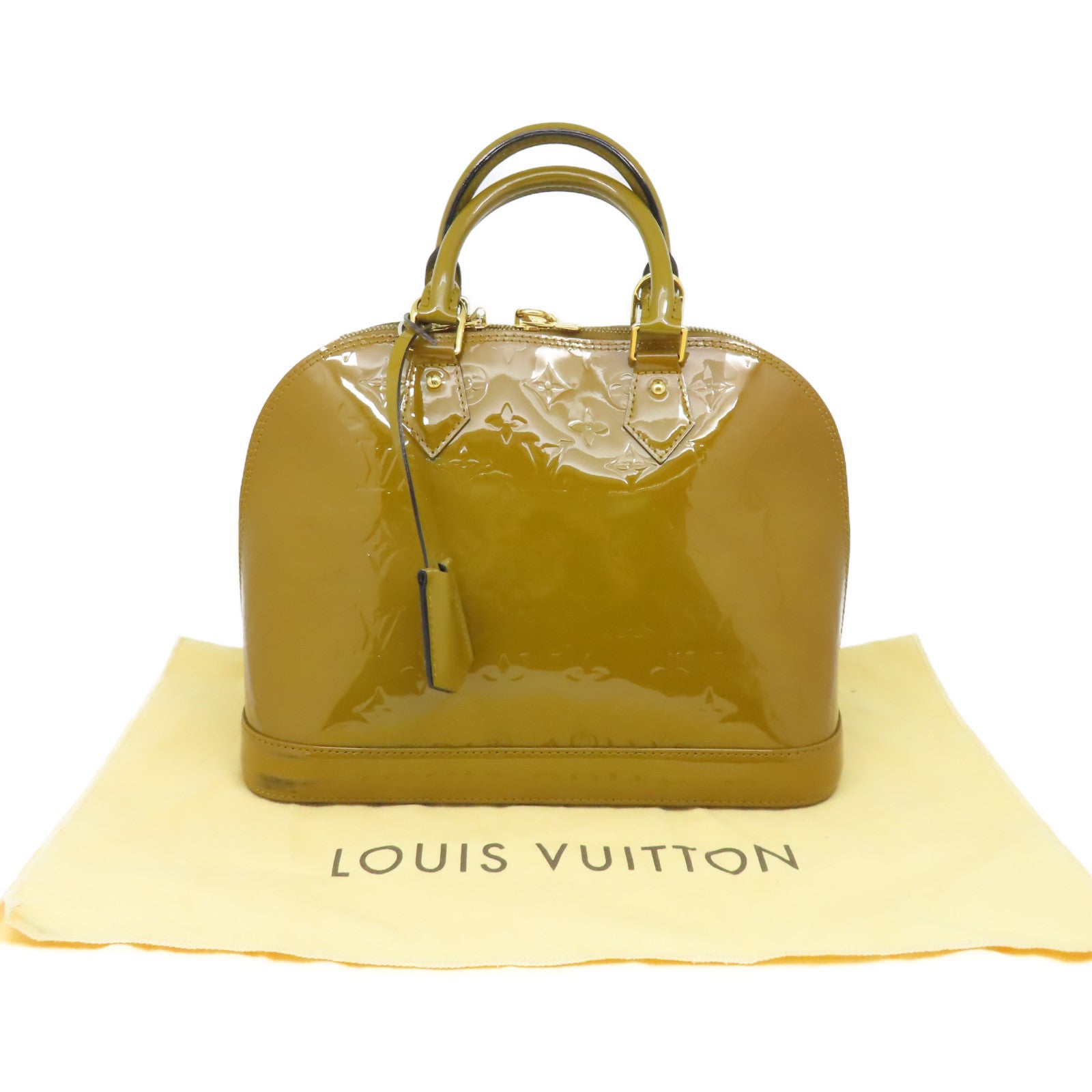 LOUIS VUITTON 【激減優惠】Vernis Alma PM Hand Bag金扣手挽袋金棕色