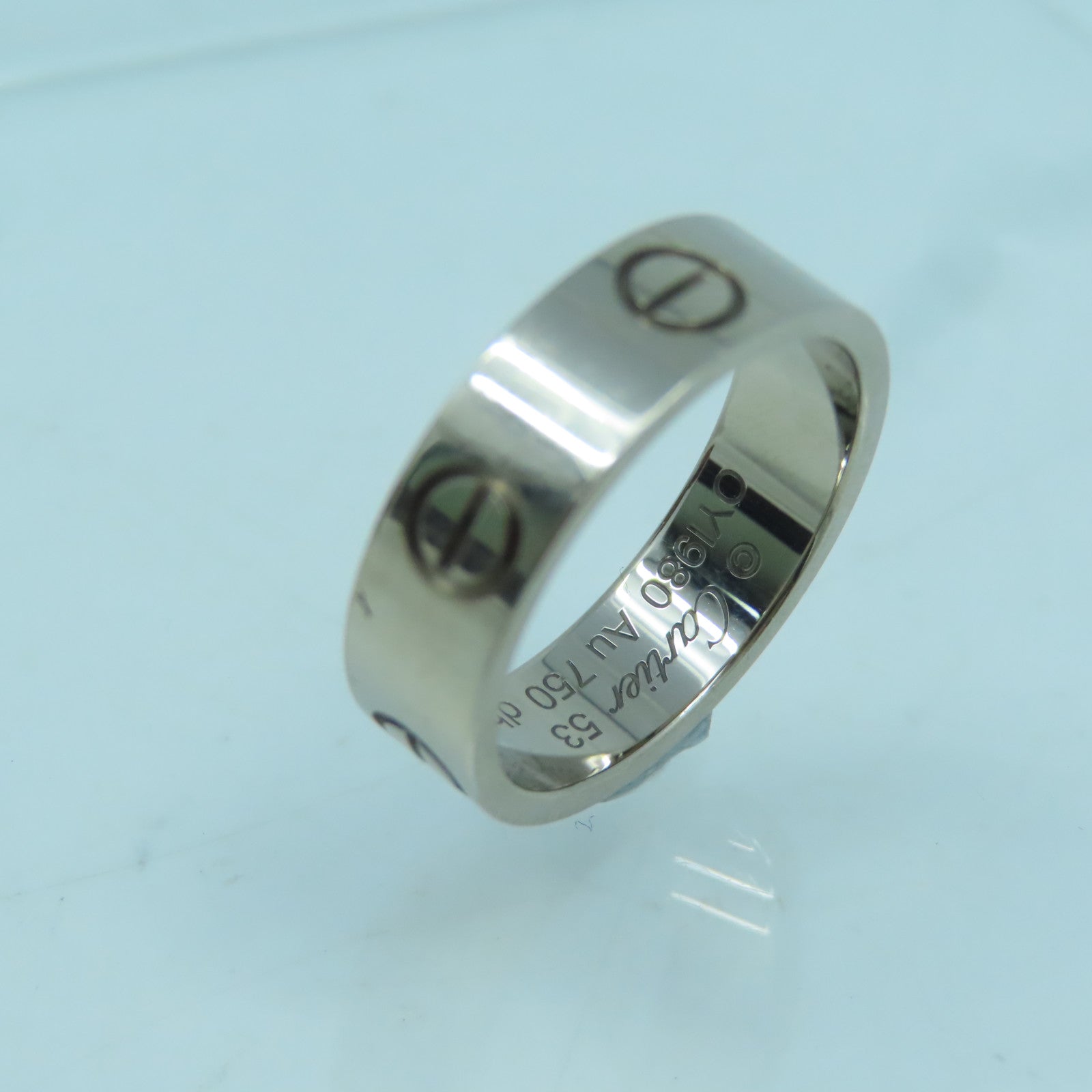 CARTIER 18K白金Love Ring戒指#53/US#6.25