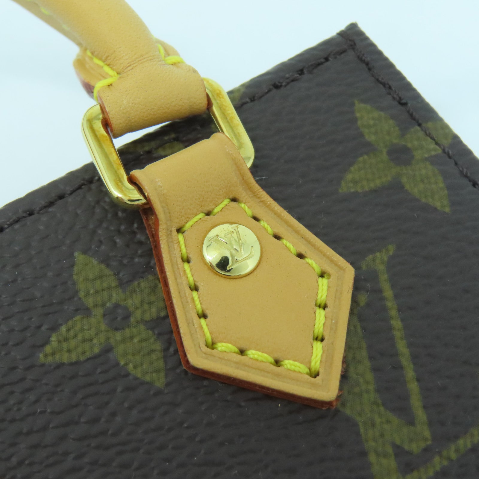 LOUIS VUITTON Monogram Petit Sac Plat金扣手挽肩背兩用袋啡色