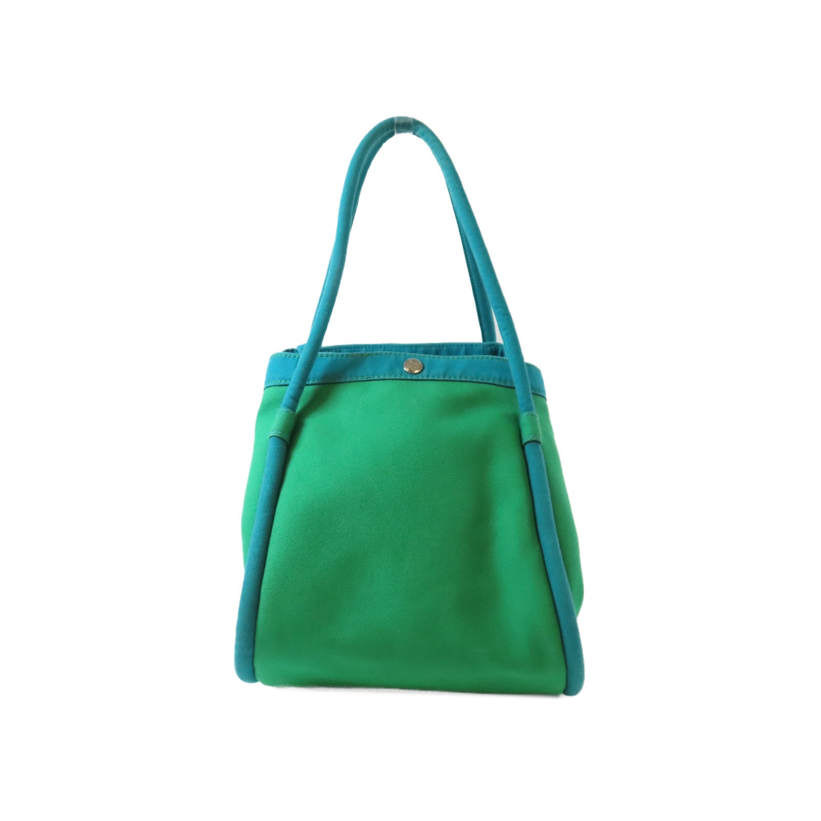 HERMES 帆布Sac Baga銀扣肩背袋綠色