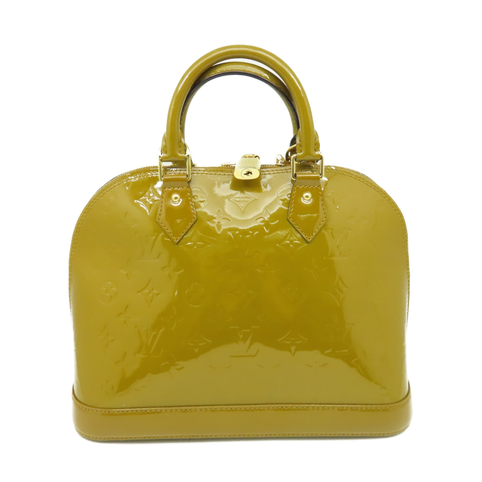 LOUIS VUITTON 【激減優惠】Vernis Alma PM Hand Bag金扣手挽袋金棕色