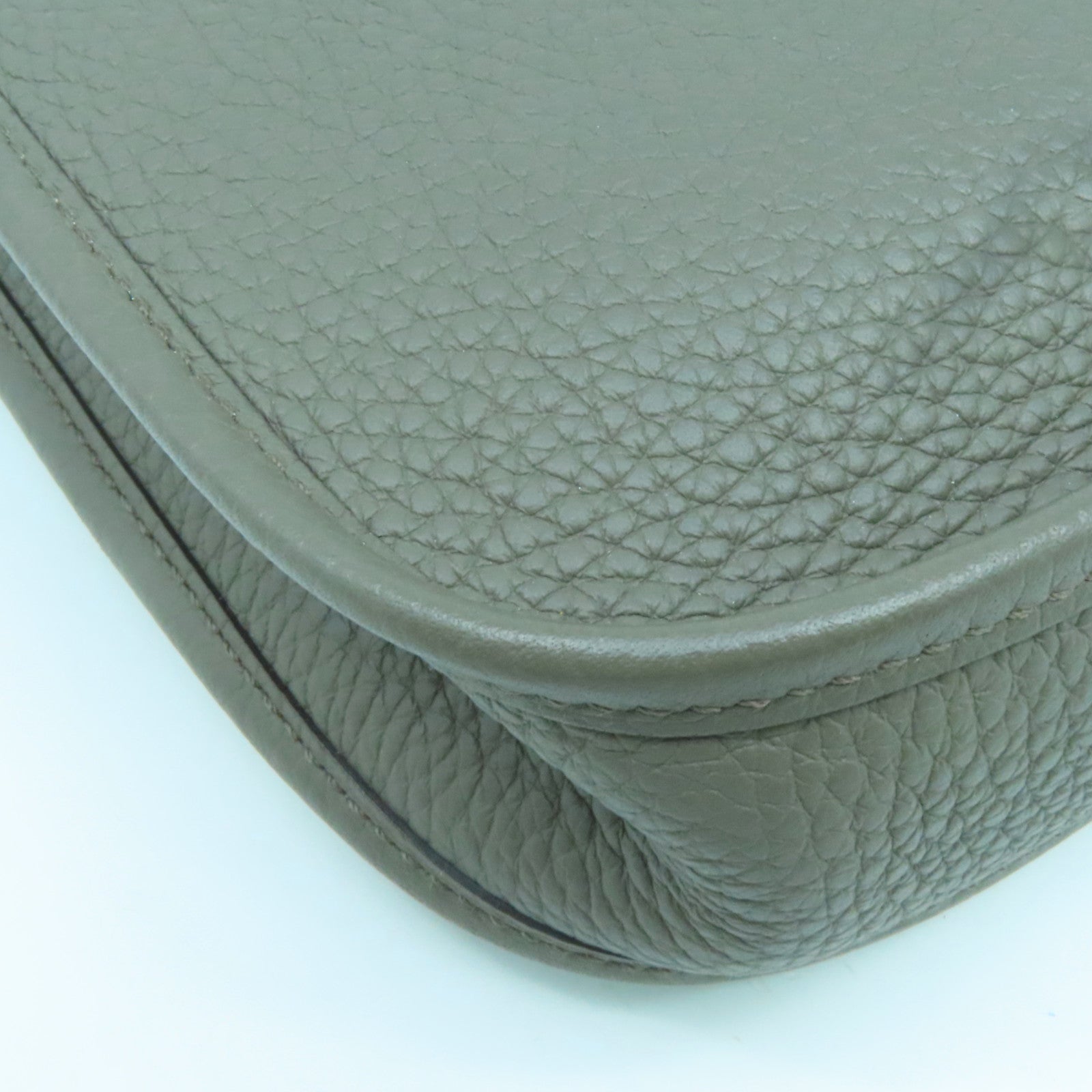 HERMES Clemence皮革Evelyne TPM金扣肩背袋灰色