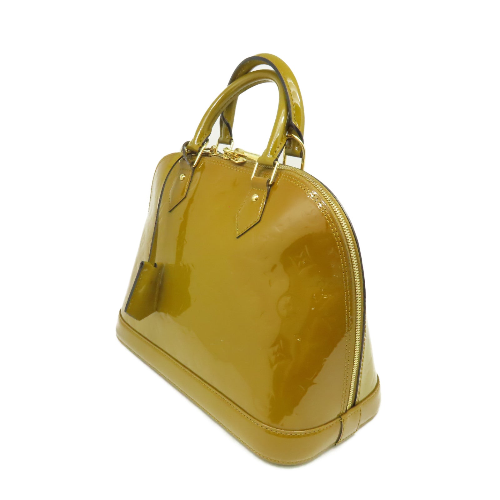 LOUIS VUITTON 【激減優惠】Vernis Alma PM Hand Bag金扣手挽袋金棕色