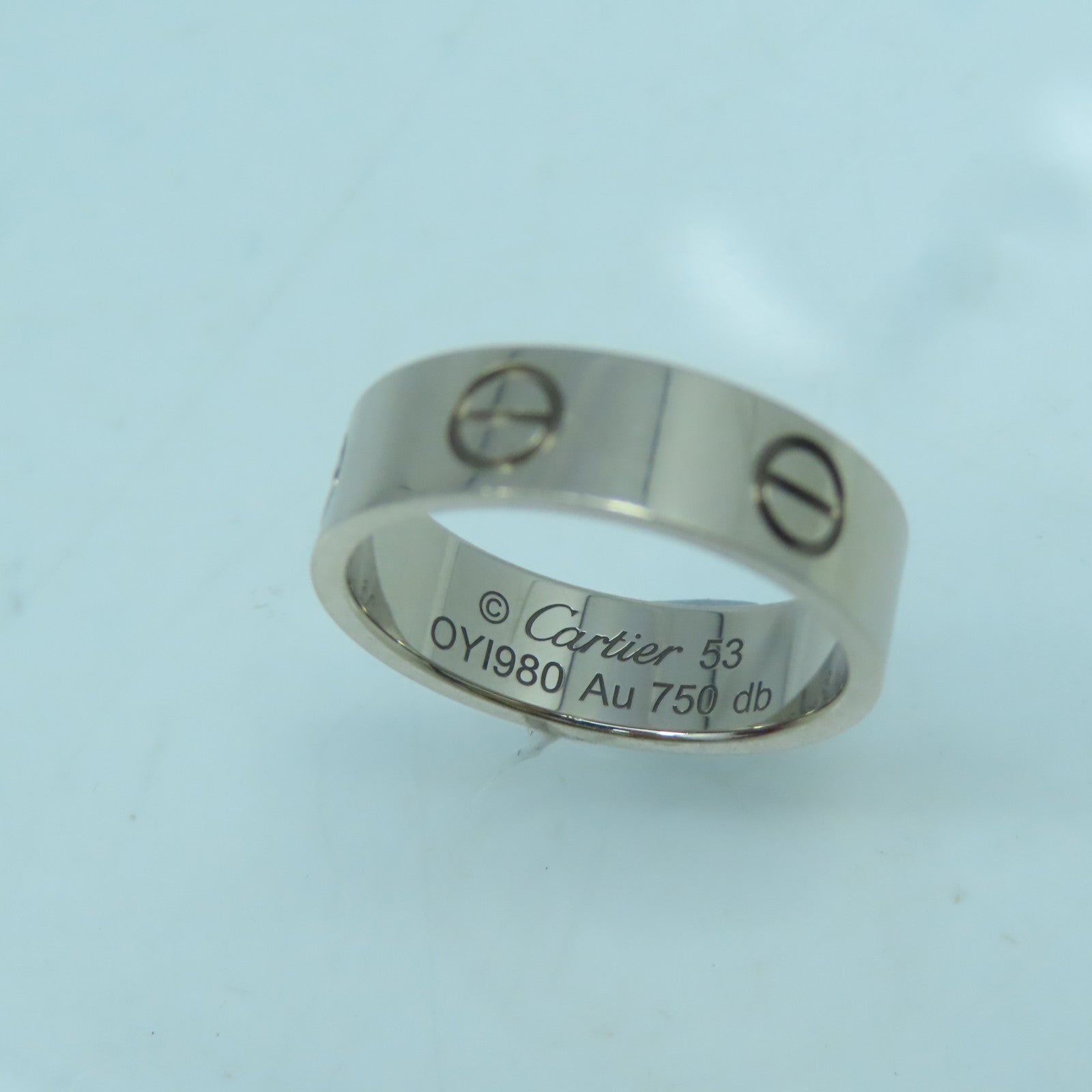 CARTIER 18K白金Love Ring戒指#53/US#6.25