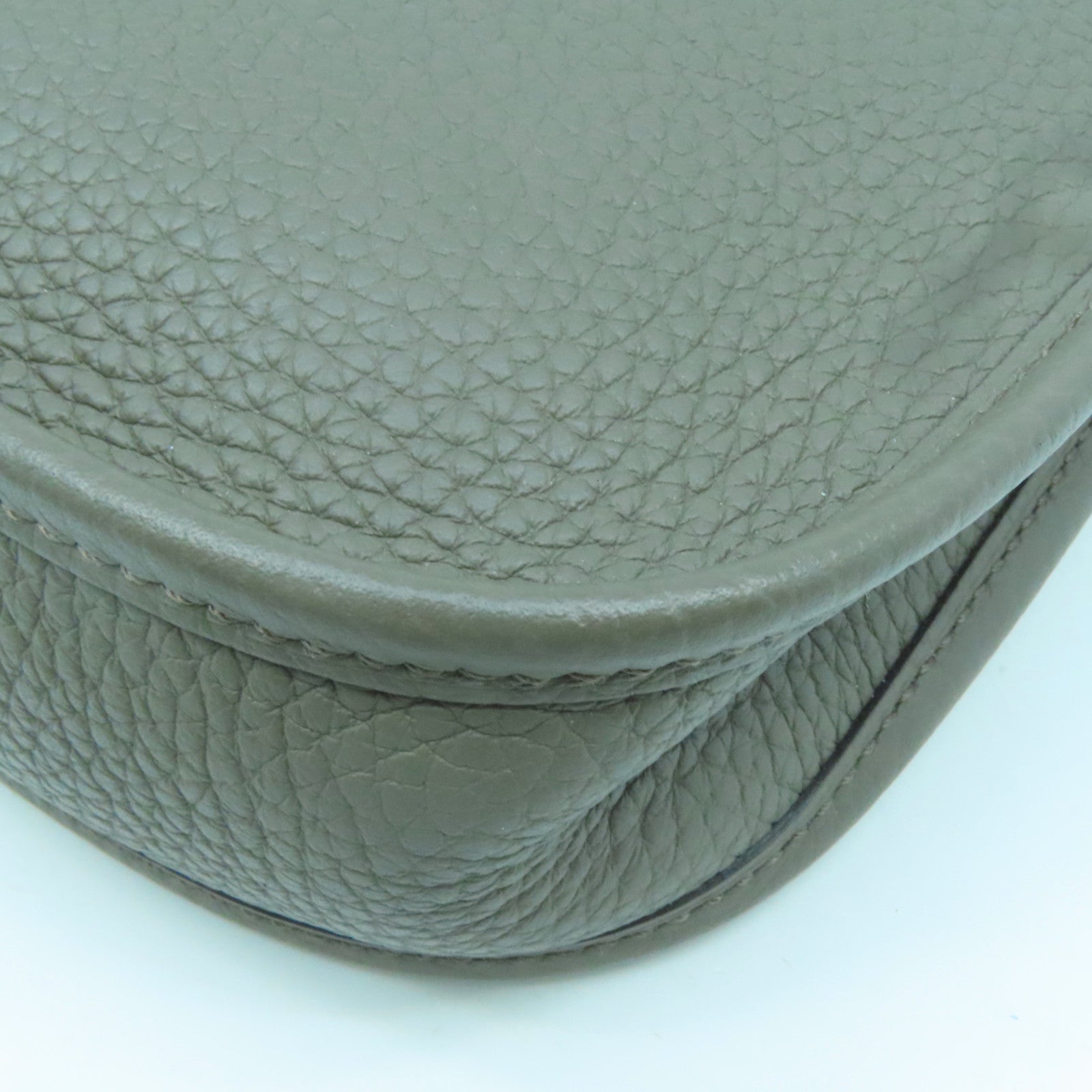HERMES Clemence皮革Evelyne TPM金扣肩背袋灰色