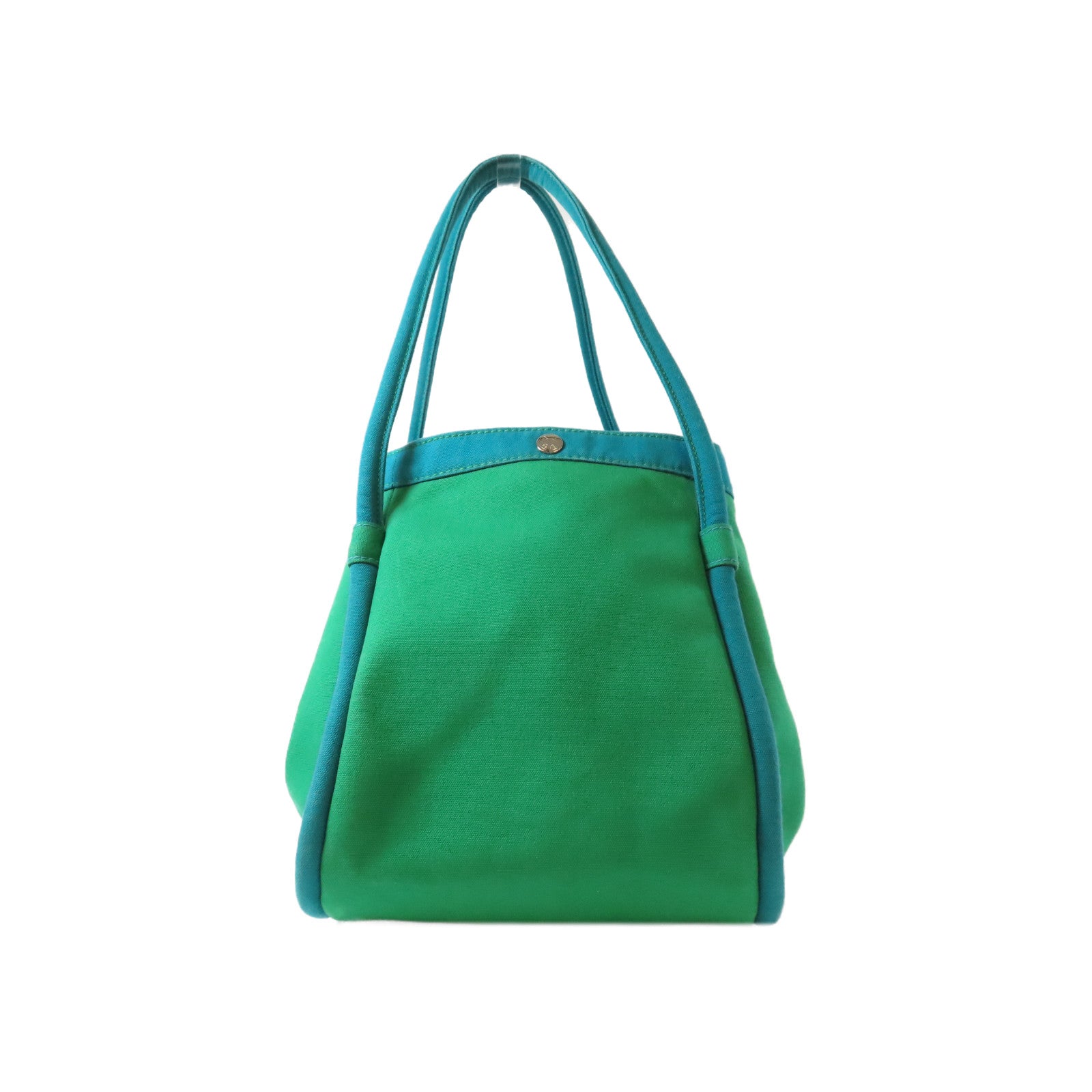 HERMES 帆布Sac Baga銀扣肩背袋綠色