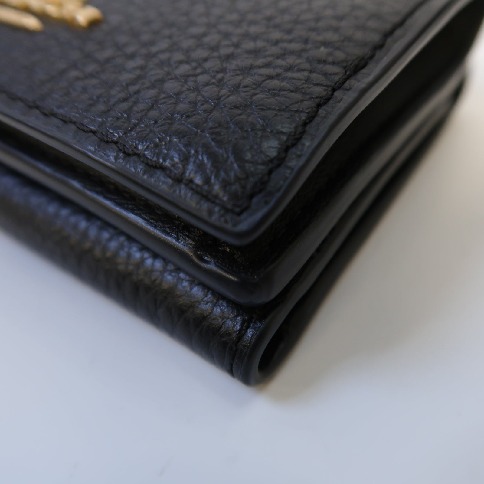 COACH 牛皮皮革Wallet金扣錢包黑色