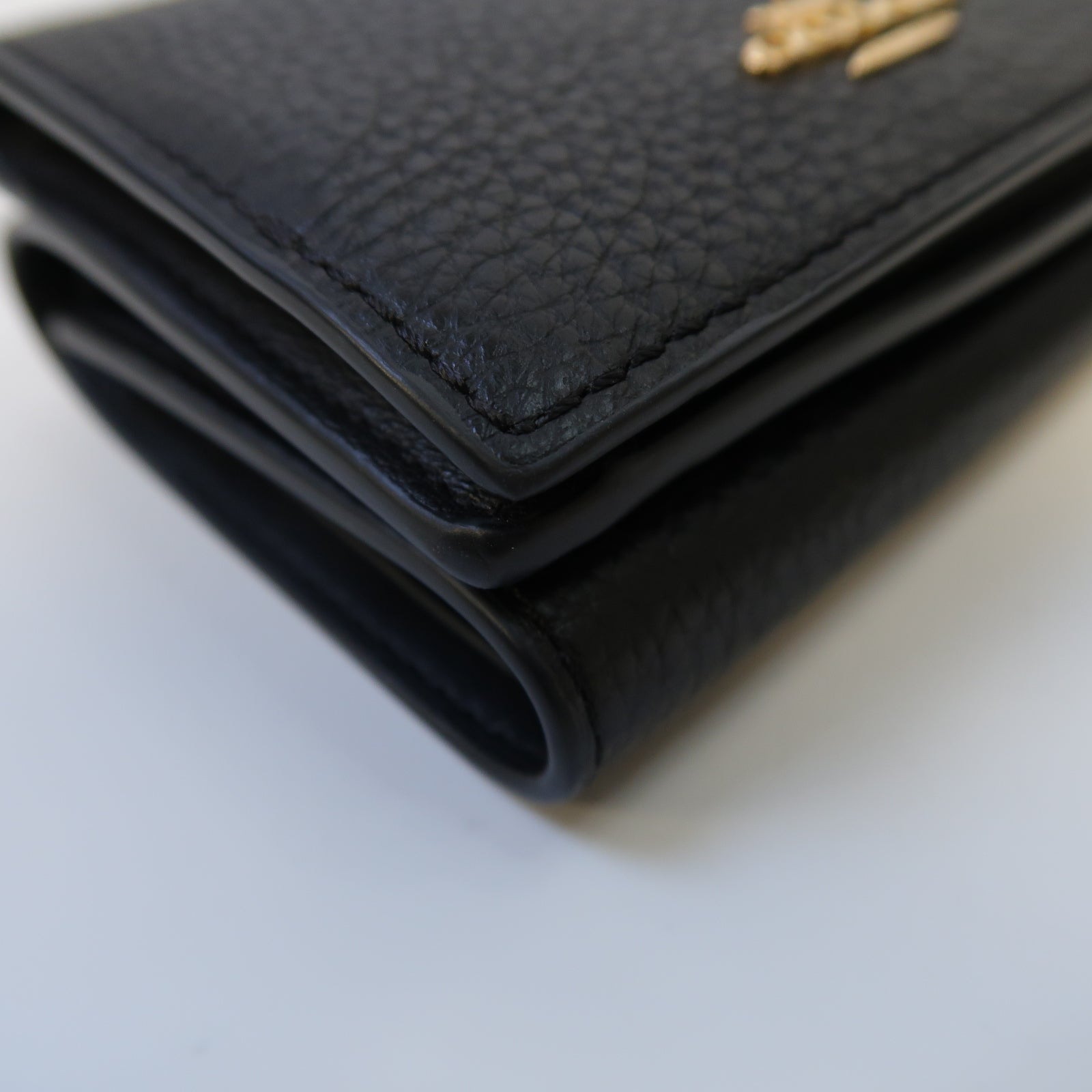 COACH 牛皮皮革Wallet金扣錢包黑色