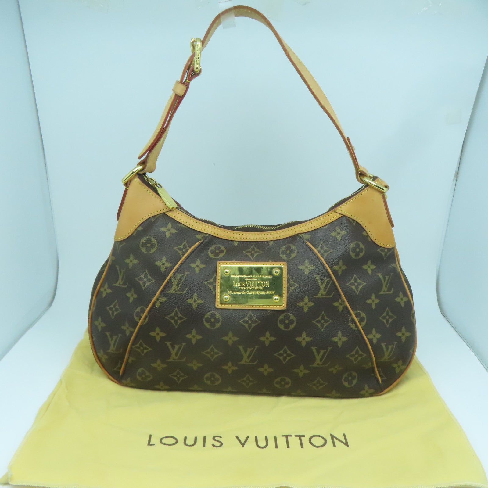 LOUIS VUITTON Monogram Thames GM金扣肩背袋啡色