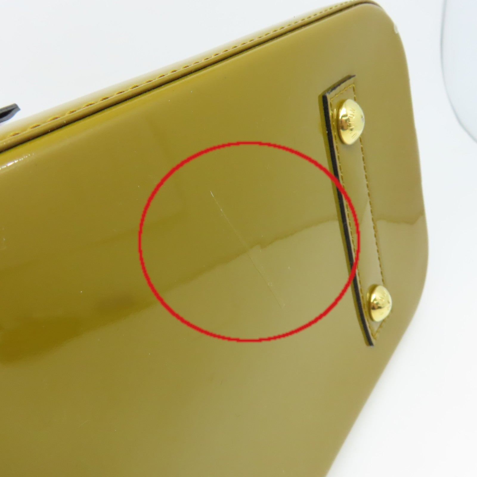 LOUIS VUITTON 【激減優惠】Vernis Alma PM Hand Bag金扣手挽袋金棕色