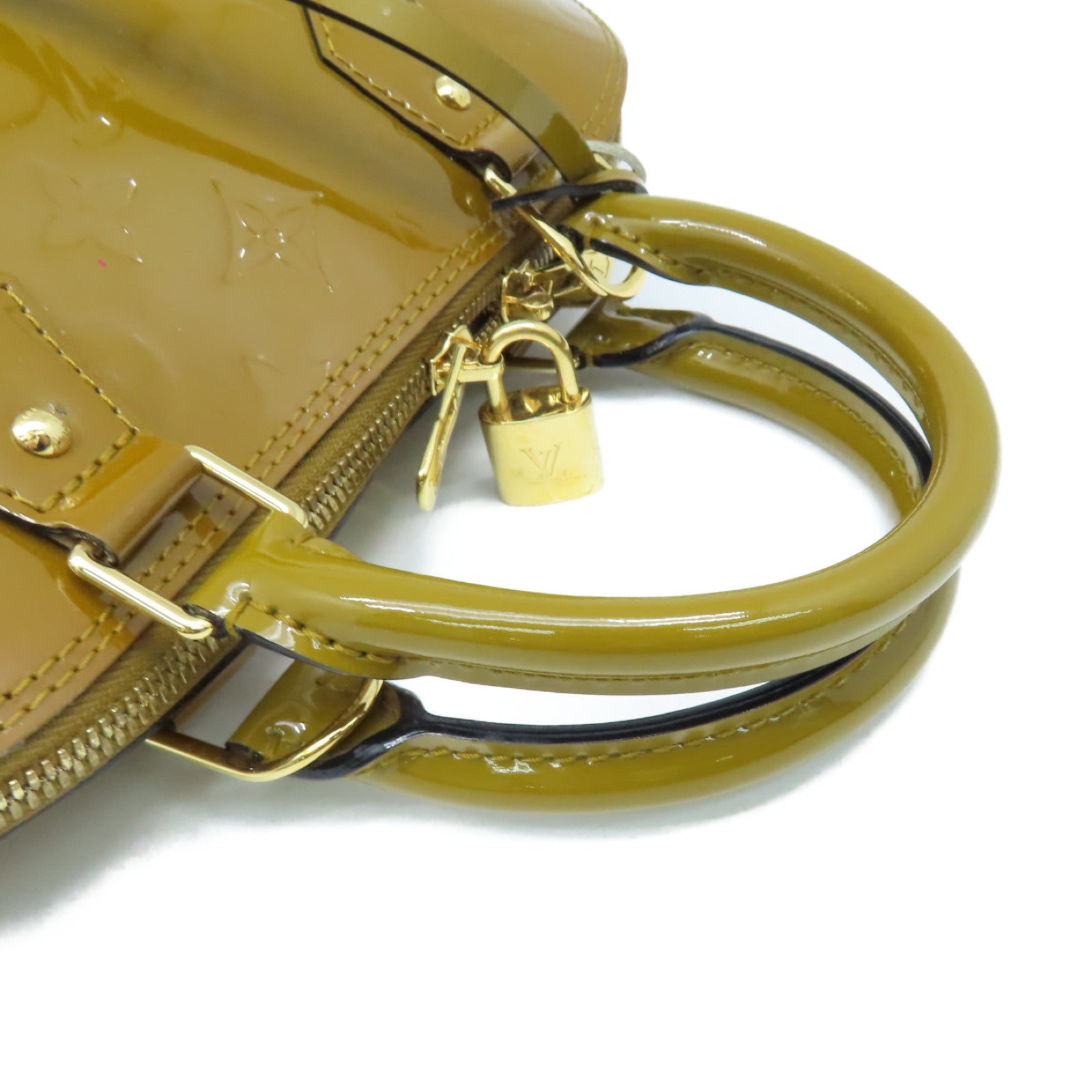 LOUIS VUITTON 【激減優惠】Vernis Alma PM Hand Bag金扣手挽袋金棕色
