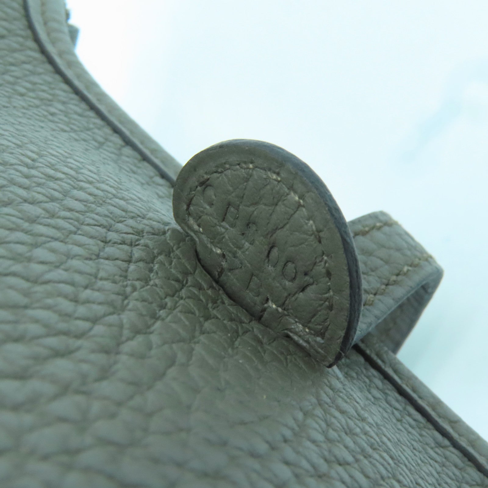 HERMES Clemence皮革Evelyne TPM金扣肩背袋灰色