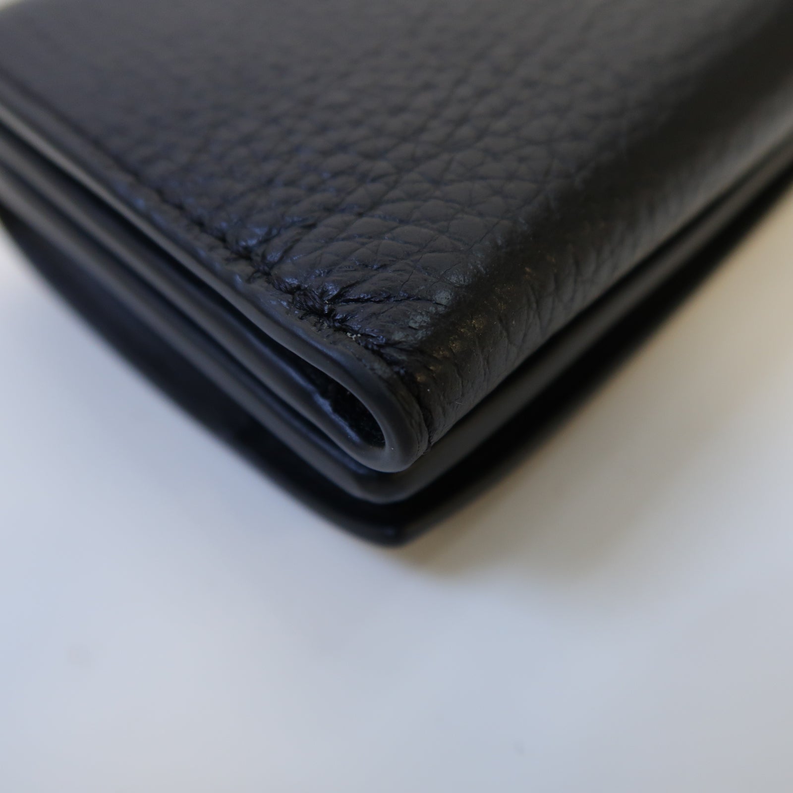 COACH 牛皮皮革Wallet金扣錢包黑色