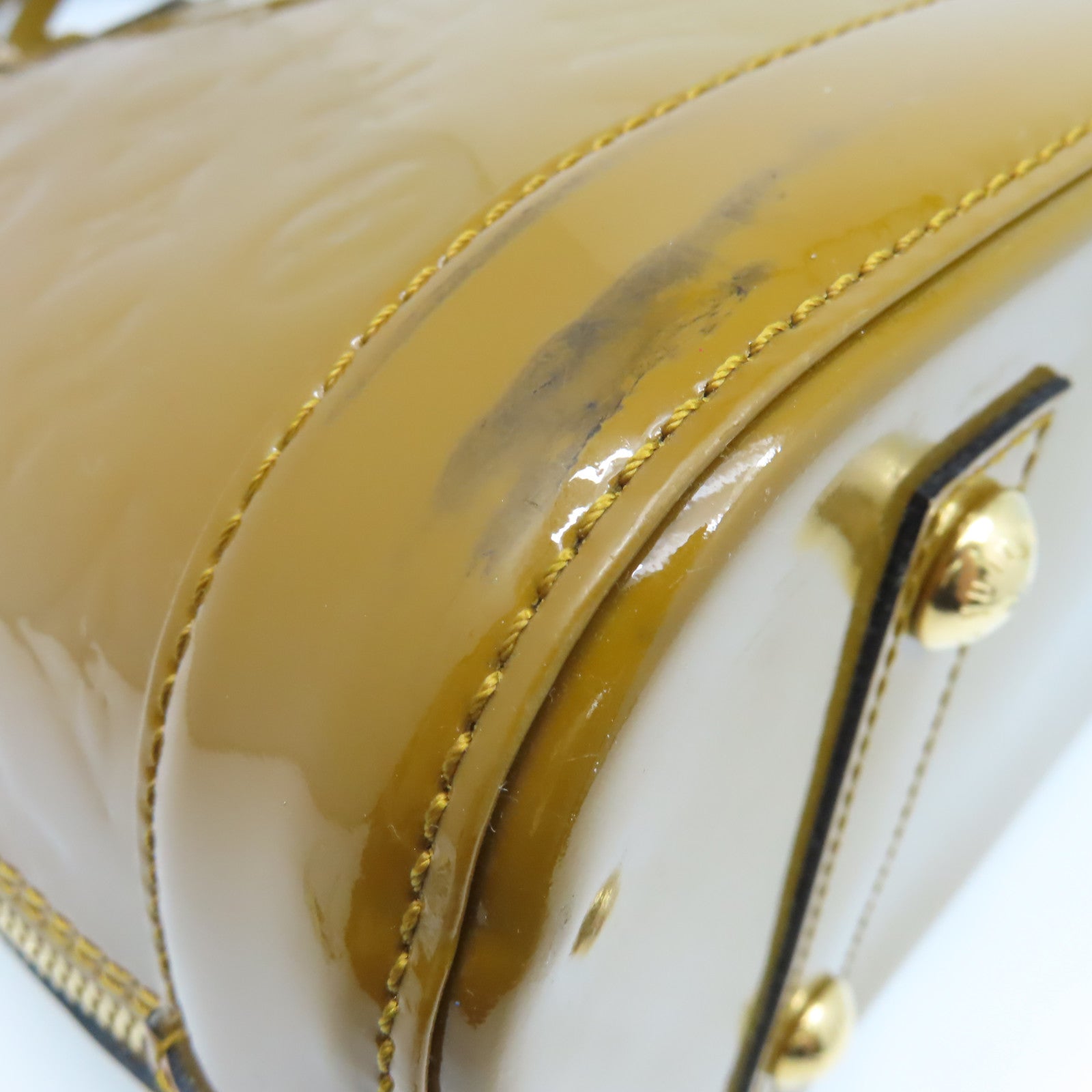 LOUIS VUITTON 【激減優惠】Vernis Alma PM Hand Bag金扣手挽袋金棕色