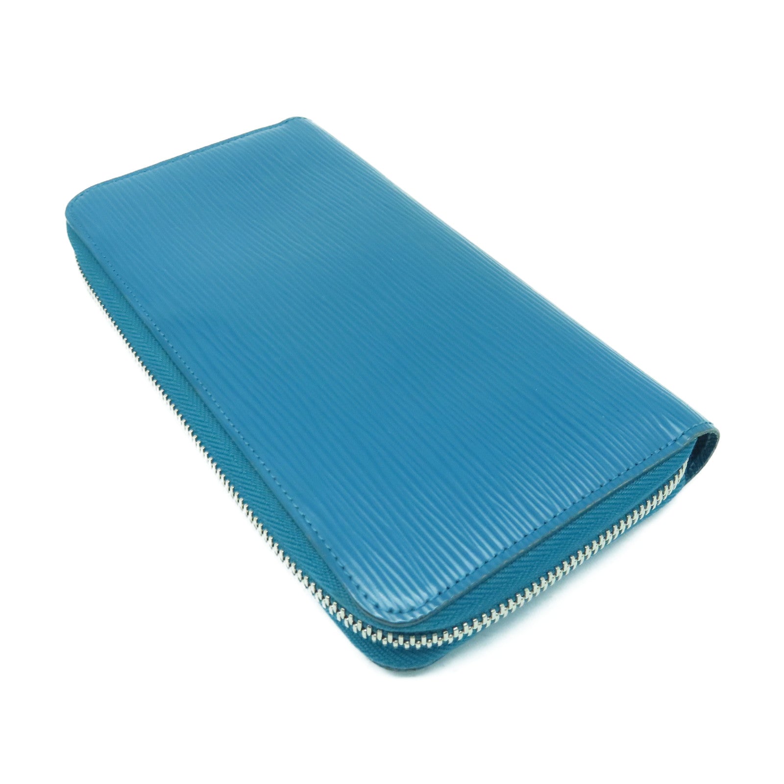 LOUIS VUITTON Epi Zipper Wallet银扣长钱包蓝色