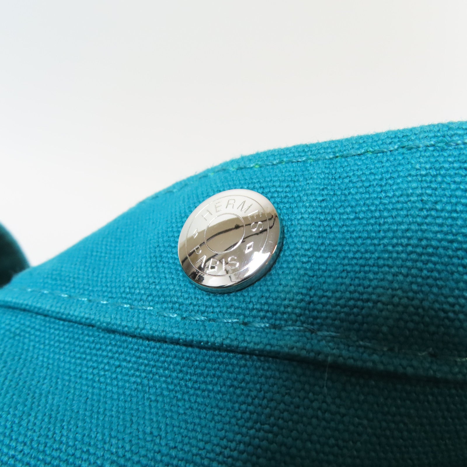 HERMES 帆布Sac Baga銀扣肩背袋綠色