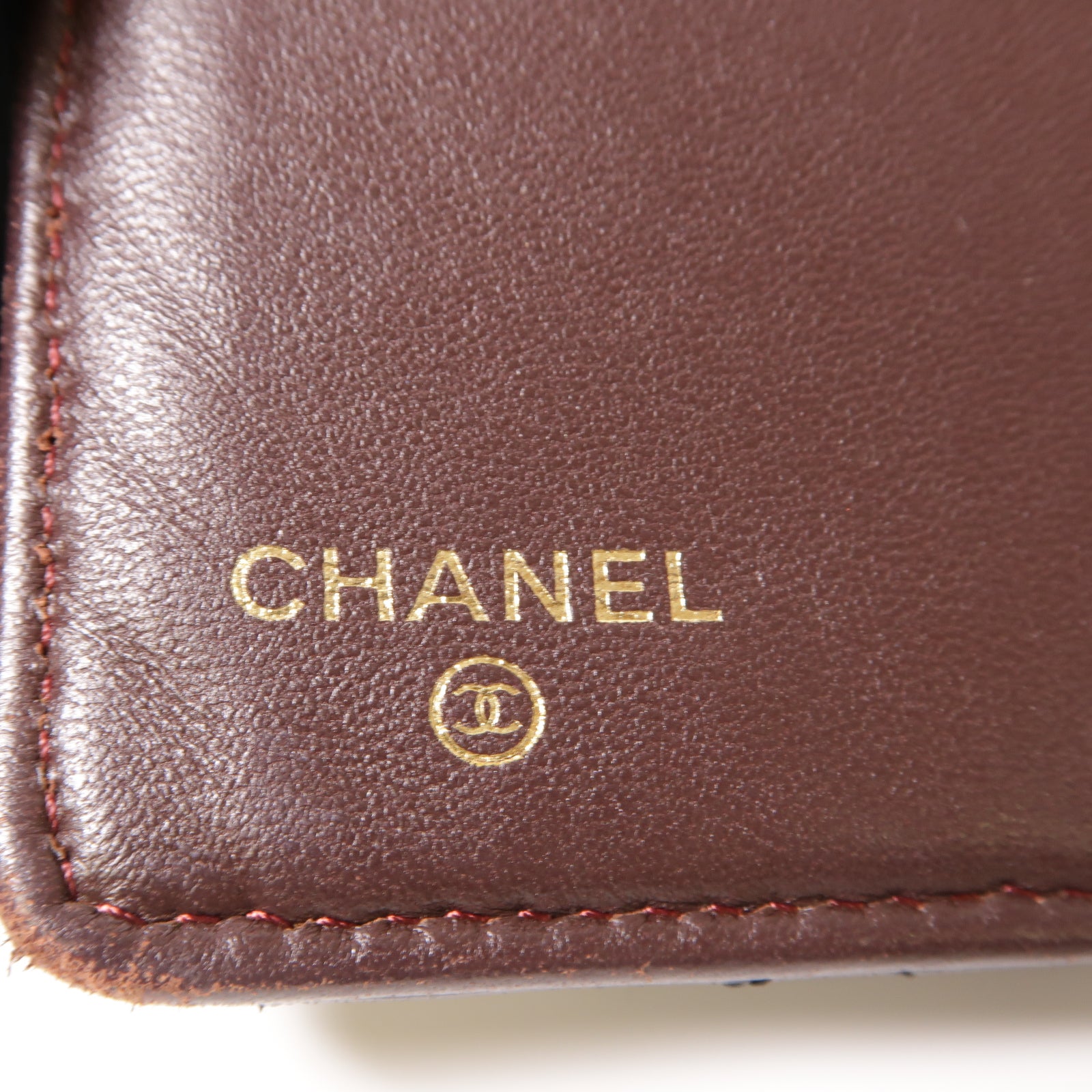 CHANEL 菱格羊皮皮革Long Wallet金扣長錢包黑色