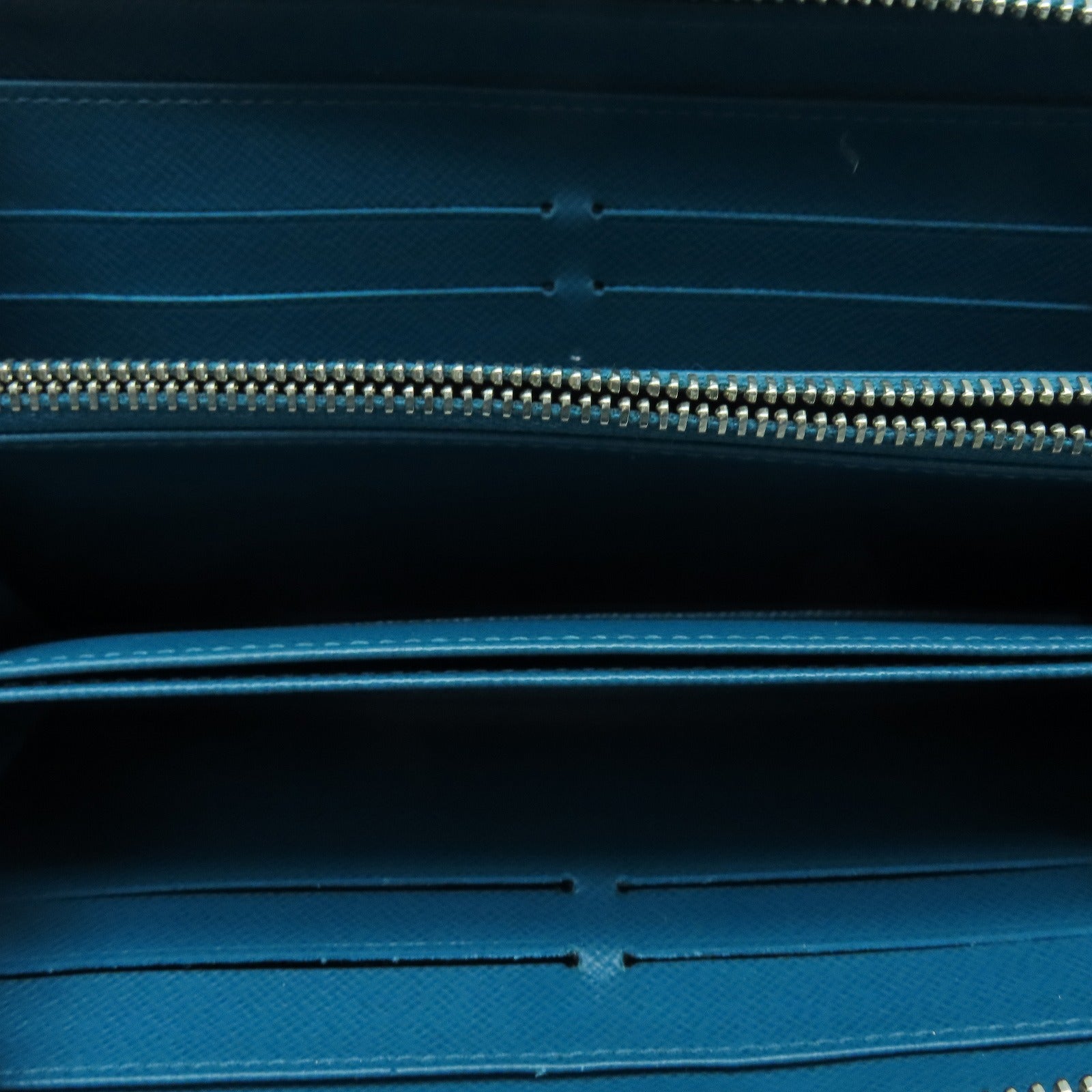LOUIS VUITTON Epi Zipper Wallet银扣长钱包蓝色