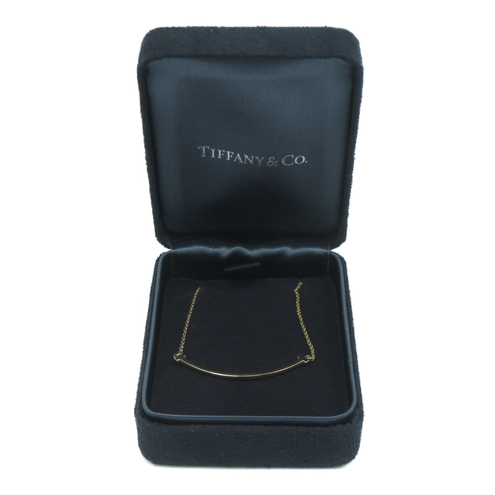 TIFFANY＆CO 18K玫瑰金Small T Smile Pendant金扣項鍊