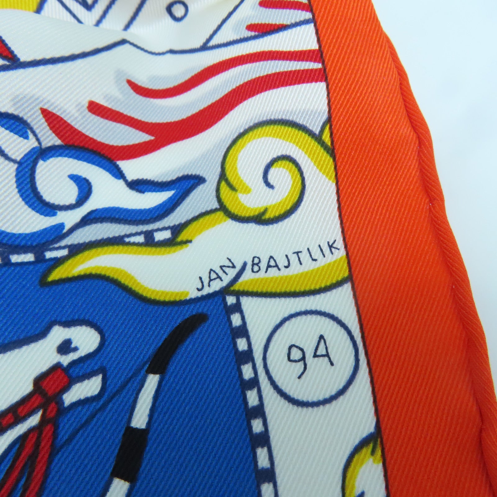 HERMES Silk Scarf 70x70 Scarf Orange Color