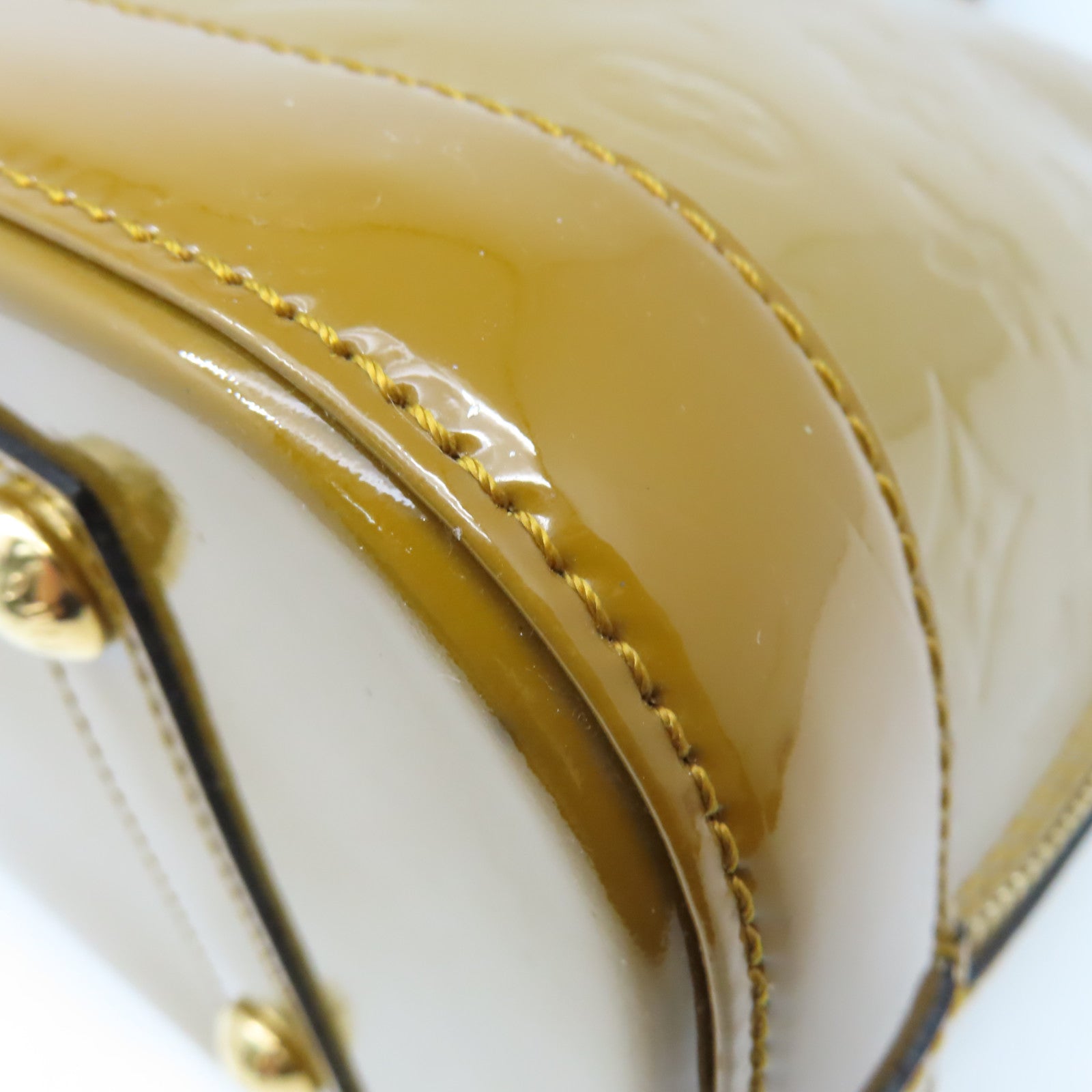 LOUIS VUITTON 【激減優惠】Vernis Alma PM Hand Bag金扣手挽袋金棕色