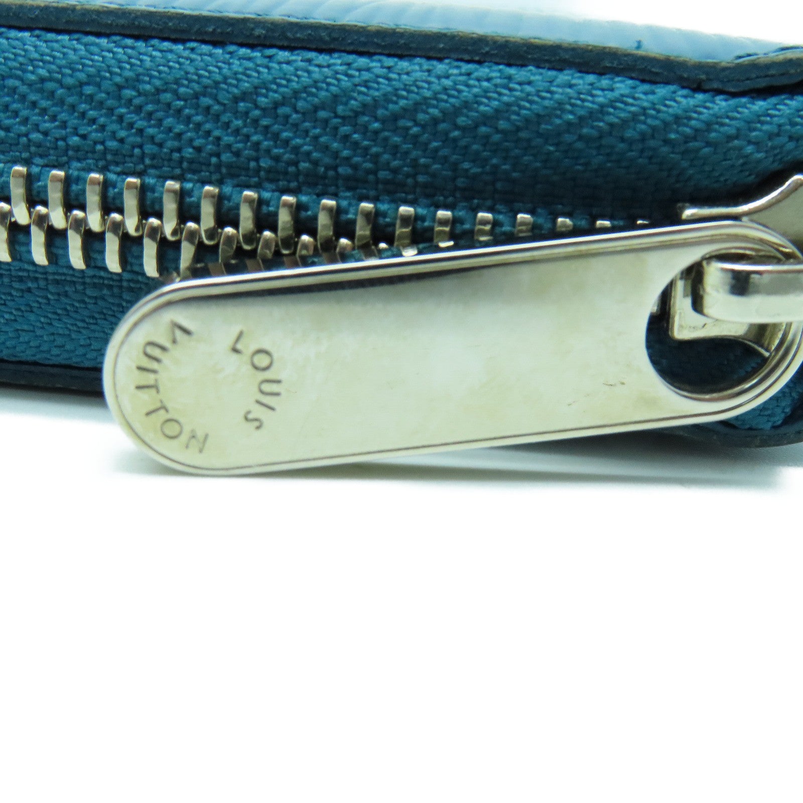 LOUIS VUITTON Epi Zipper Wallet银扣长钱包蓝色